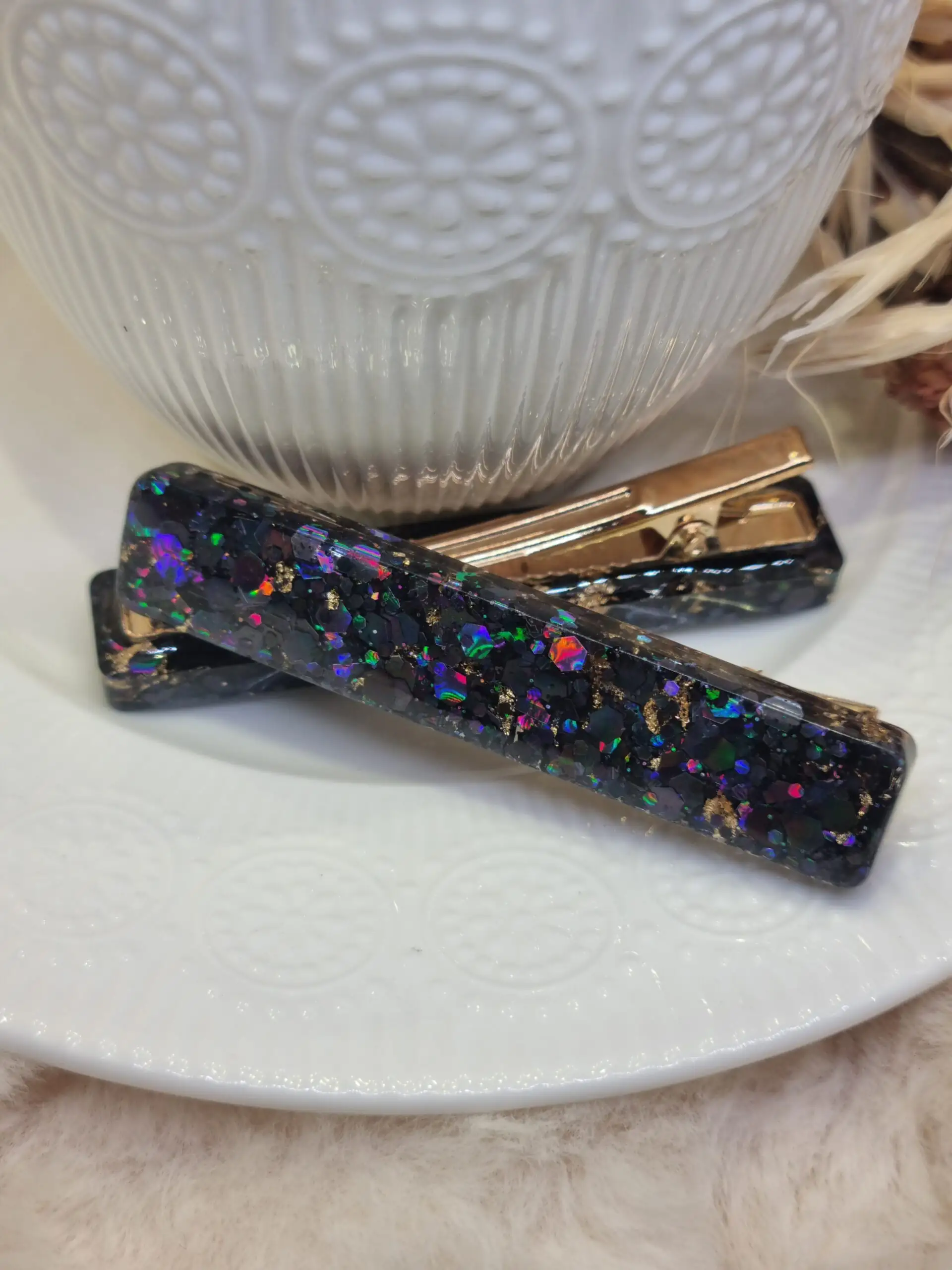 Barrette Cheveux Rectangle en Résine – Style, Couleurs & Éclat ✨ – Image 2