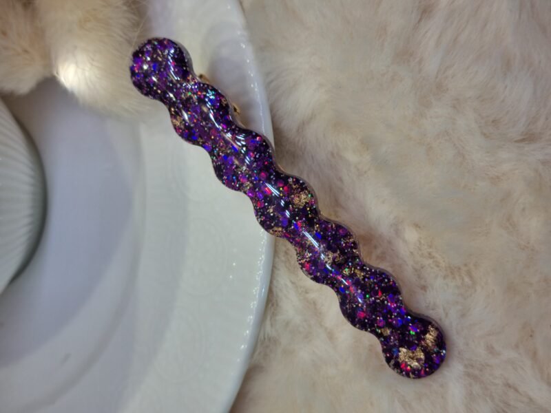 🌊 Barrette à Cheveux "Vagues" – Fantaisie et Couleurs 🌈