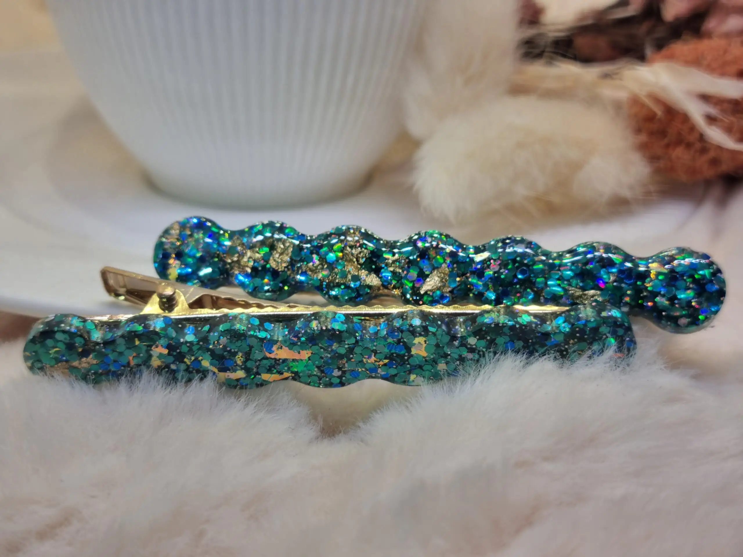 🌊 Barrette à Cheveux "Vagues" – Fantaisie et Couleurs 🌈 – Image 2