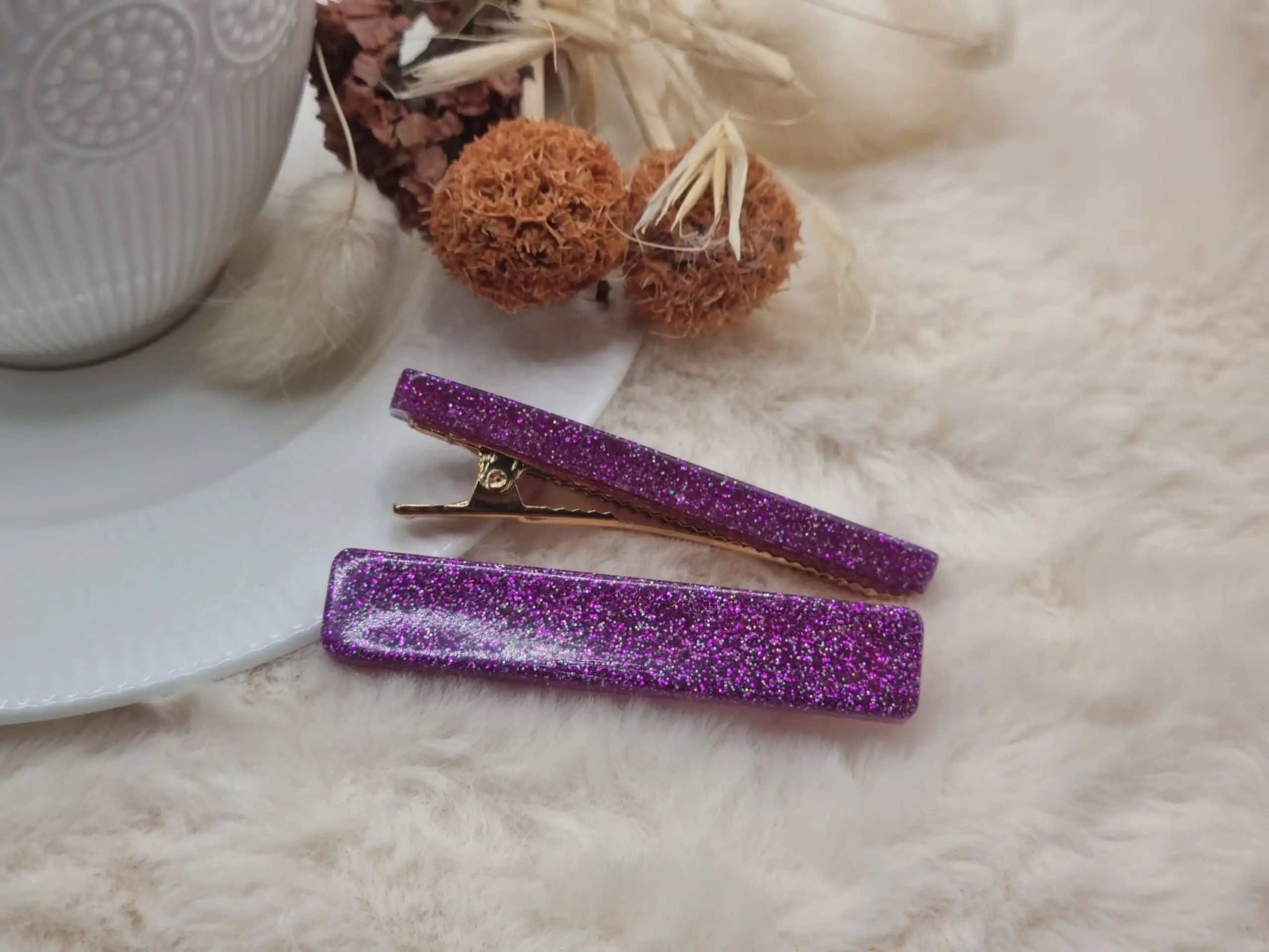 Barrette Cheveux Rectangle en Résine – Style, Couleurs & Éclat ✨ – Image 2