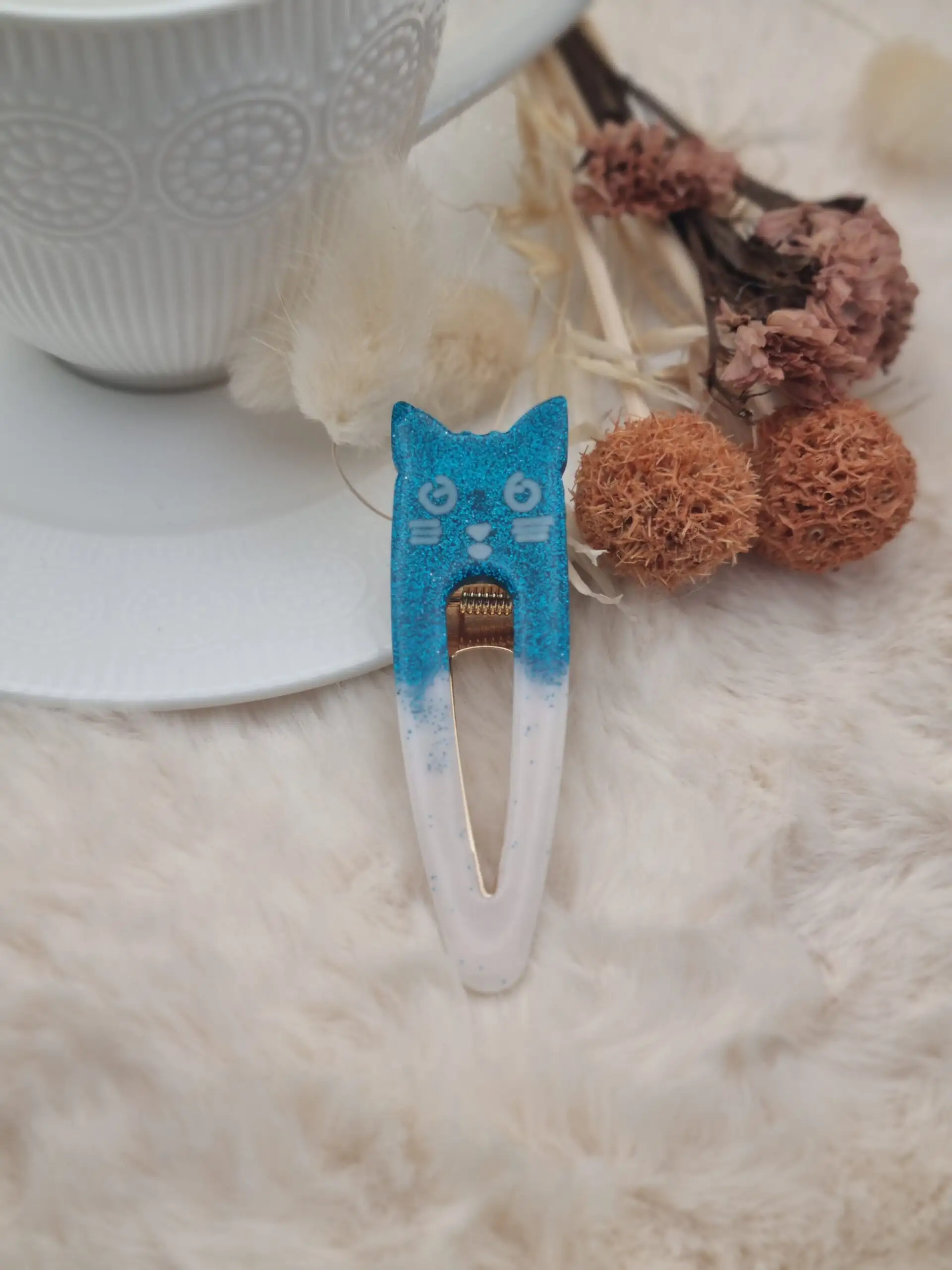 Barrette Fantaisie Tête de Chat pour Enfant 🐱