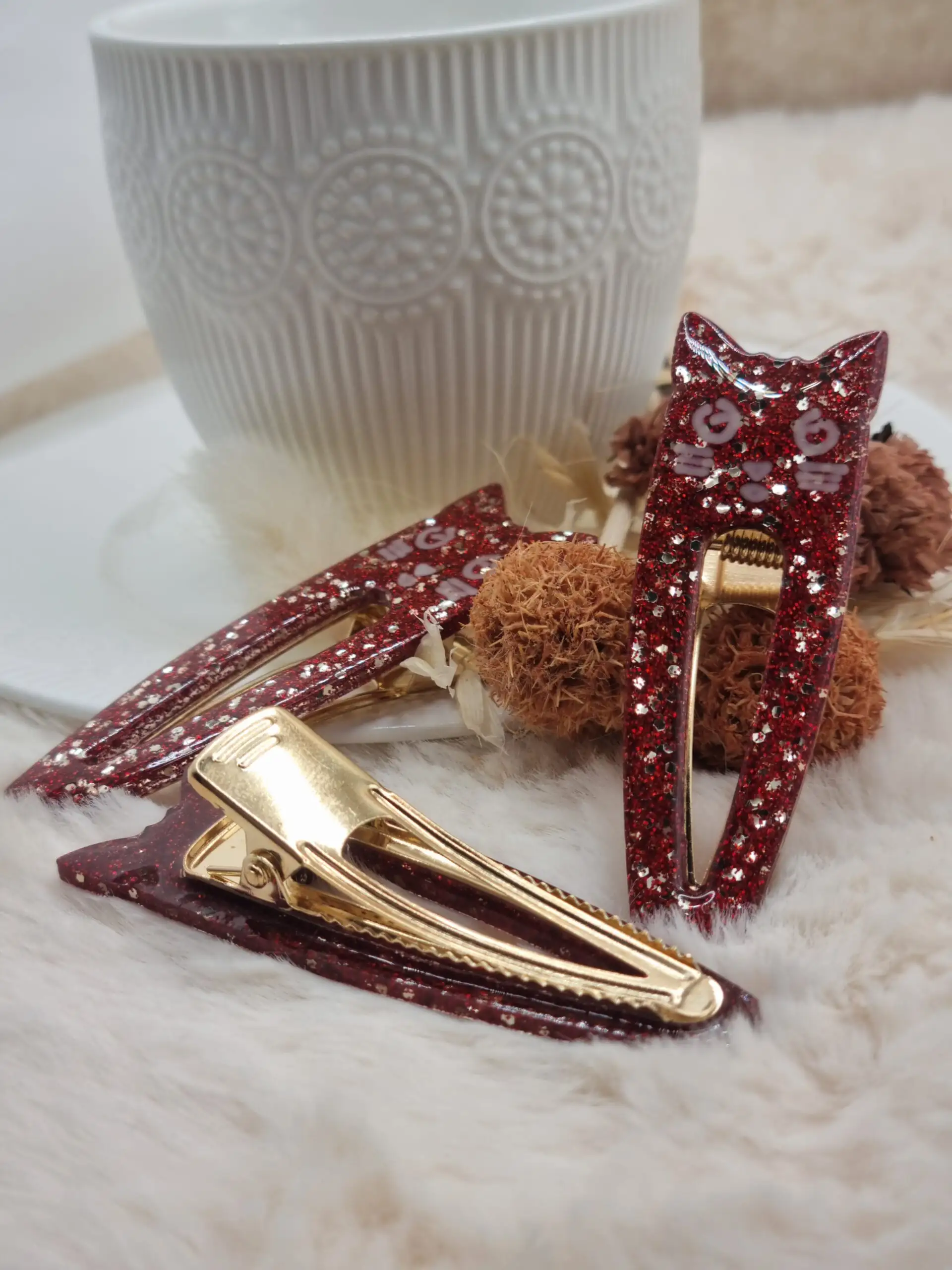 Barrette Fantaisie Tête de Chat pour Enfant 🐱