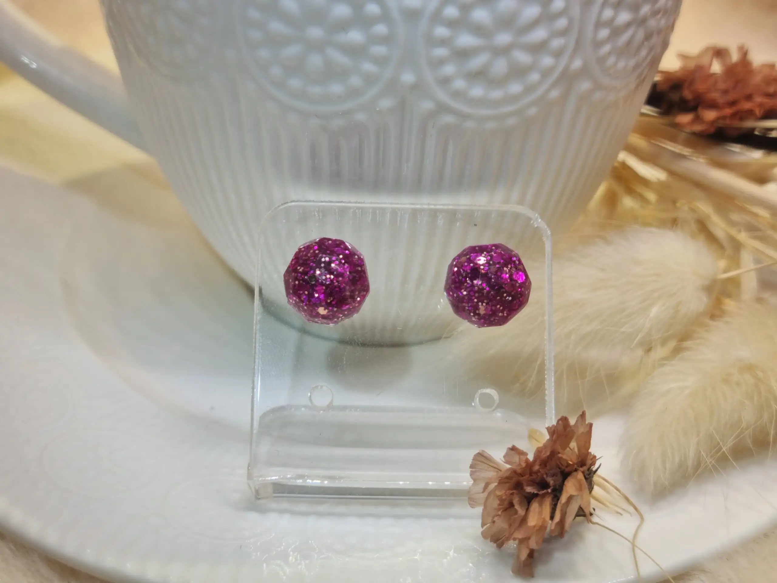 🌟 Puces d’oreilles à facettes - Élégance discrète 💎