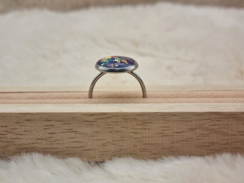 ✨ Bague Cabochon Réglable en Résine et Acier – Élégance Unique pour Vos Mains ! ✨ – Image 2