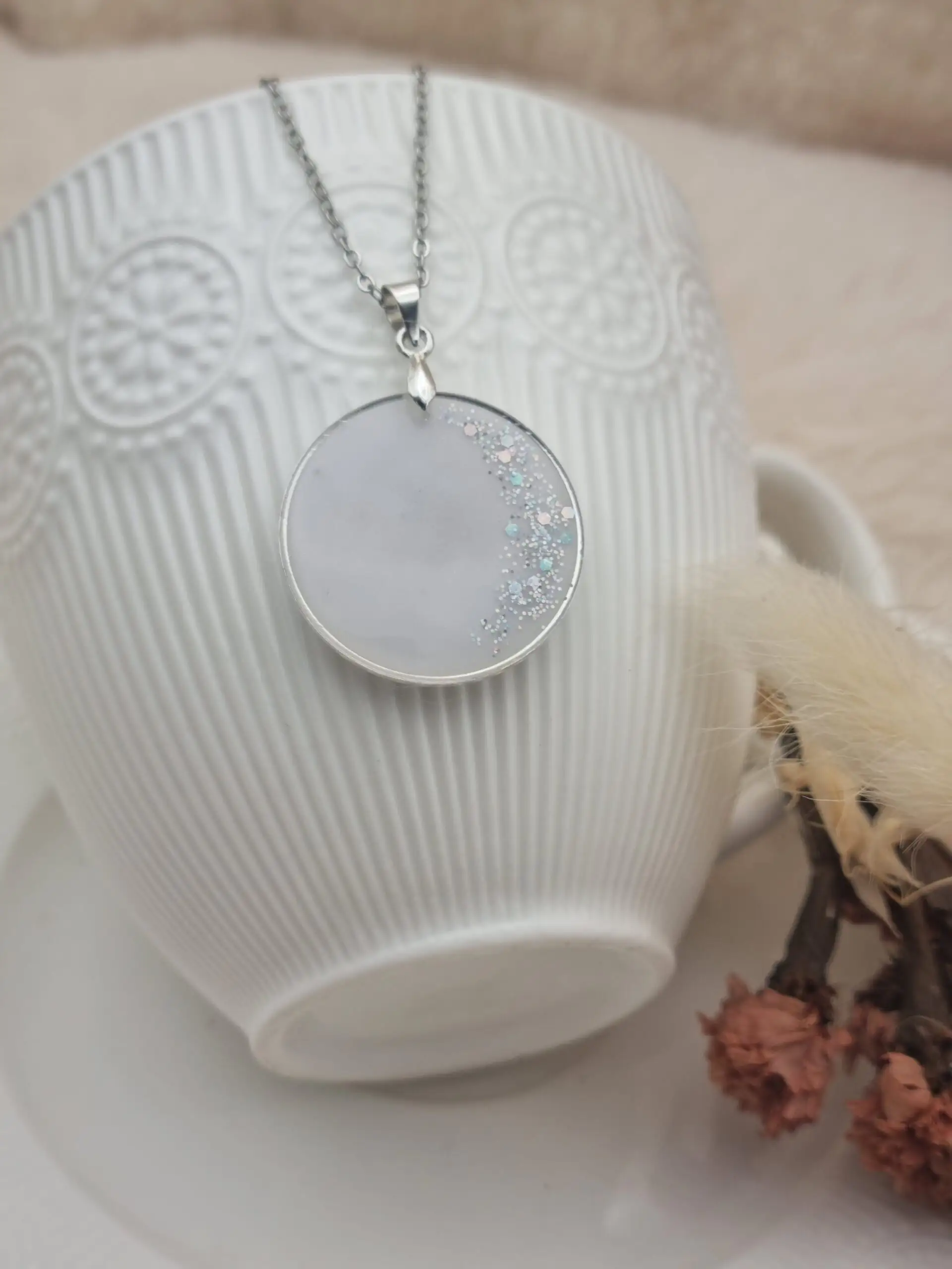 🎀 Collier "Fleurs Bleues et Paillettes" 🎀 – Image 3