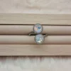 ✨ Bague Deux Cabochons, Réglable en Résine et Acier – Élégance Unique pour Vos Mains ! ✨