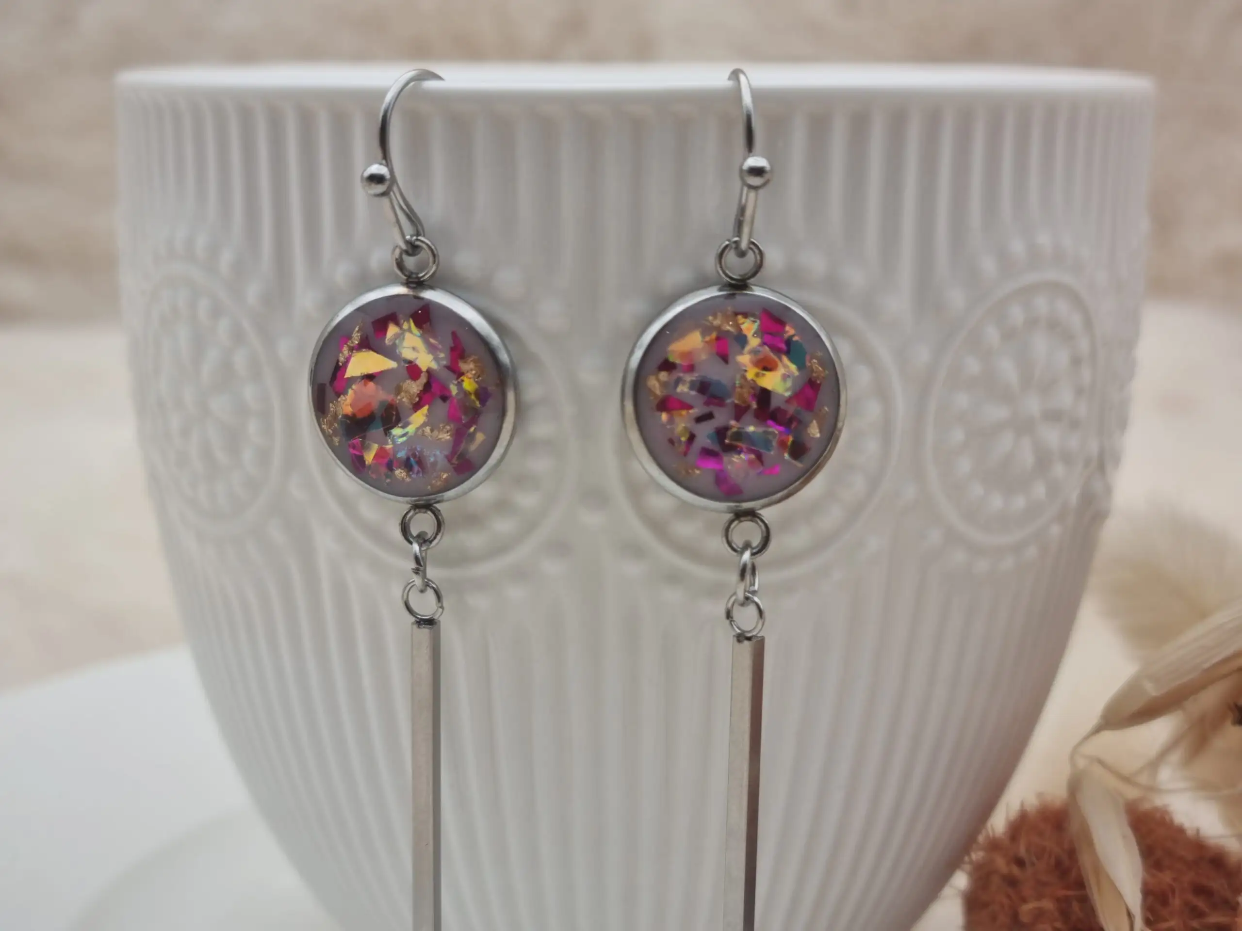 ✨ Boucles d'oreilles Cabochons Pendantes - L'élégance discrète à porter au quotidien ! ✨ – Image 2