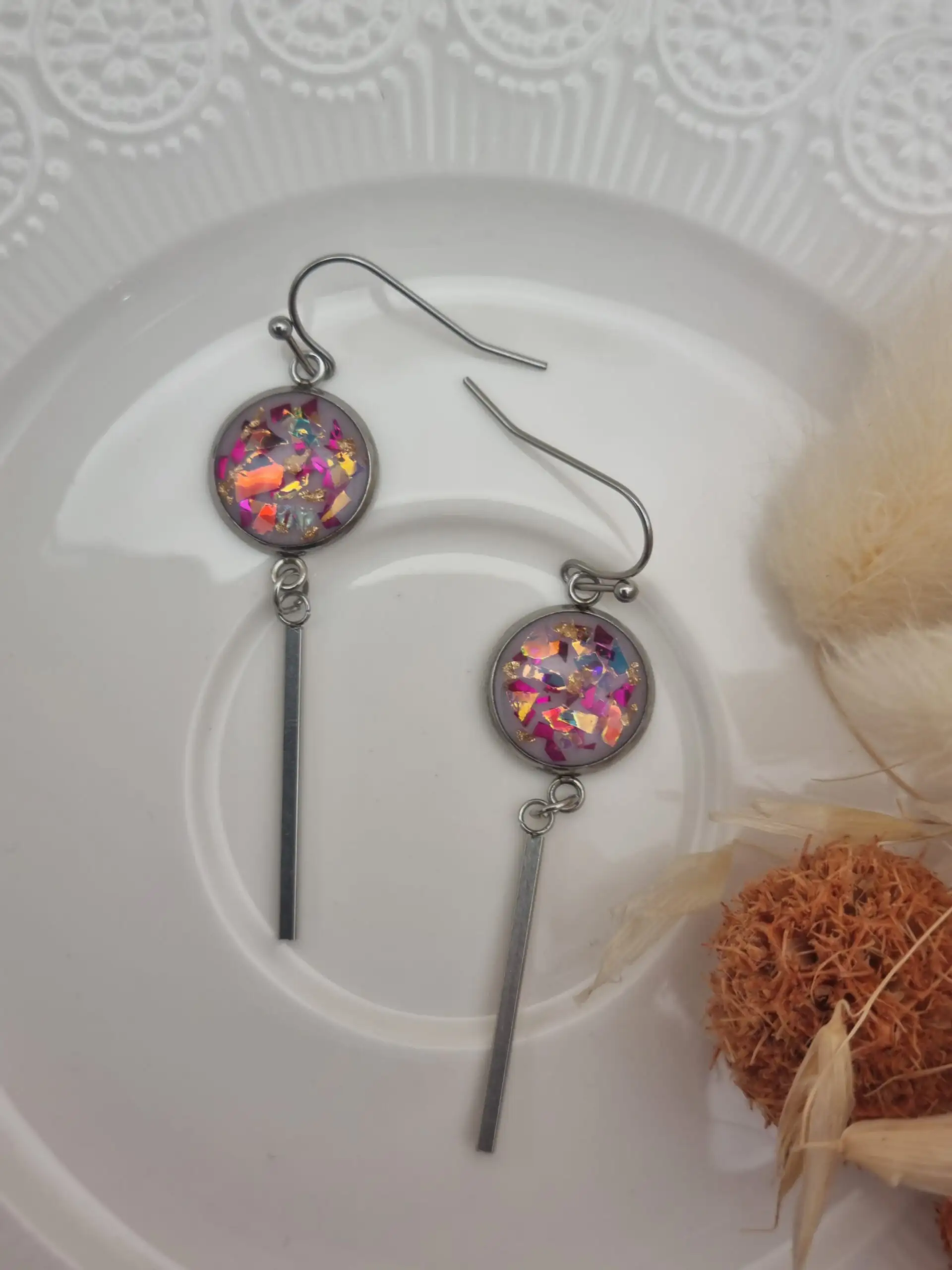 ✨ Boucles d'oreilles Cabochons Pendantes - L'élégance discrète à porter au quotidien ! ✨ – Image 3
