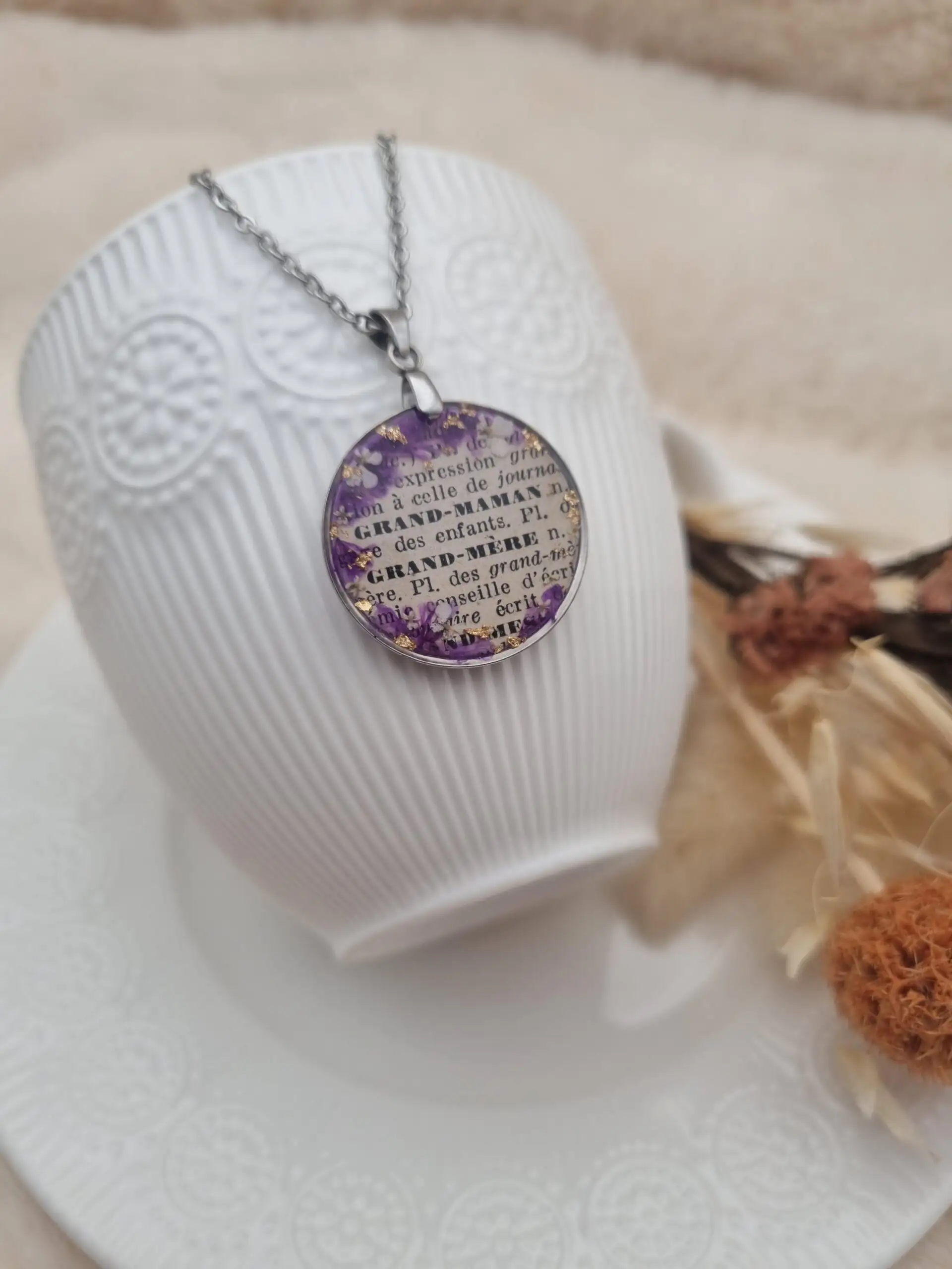 🌸 Pendentifs Poétiques - Mots Doux - Grand-Mère 🌸 – Image 2