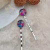 Épingle à cheveux élégante en résine - Petit Modèle cabochon x2- 🌸
