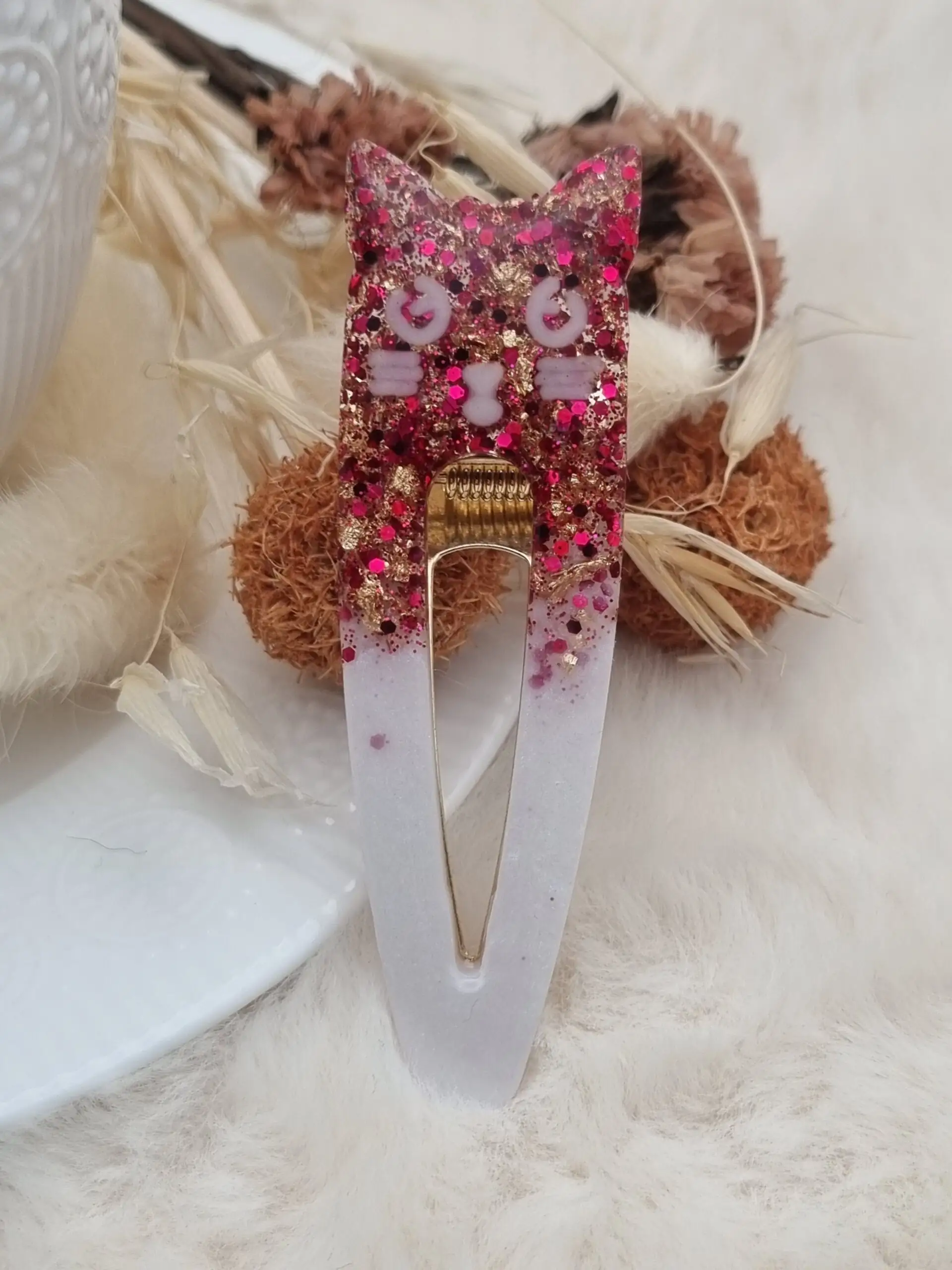 Barrette Fantaisie Tête de Chat pour Enfant 🐱