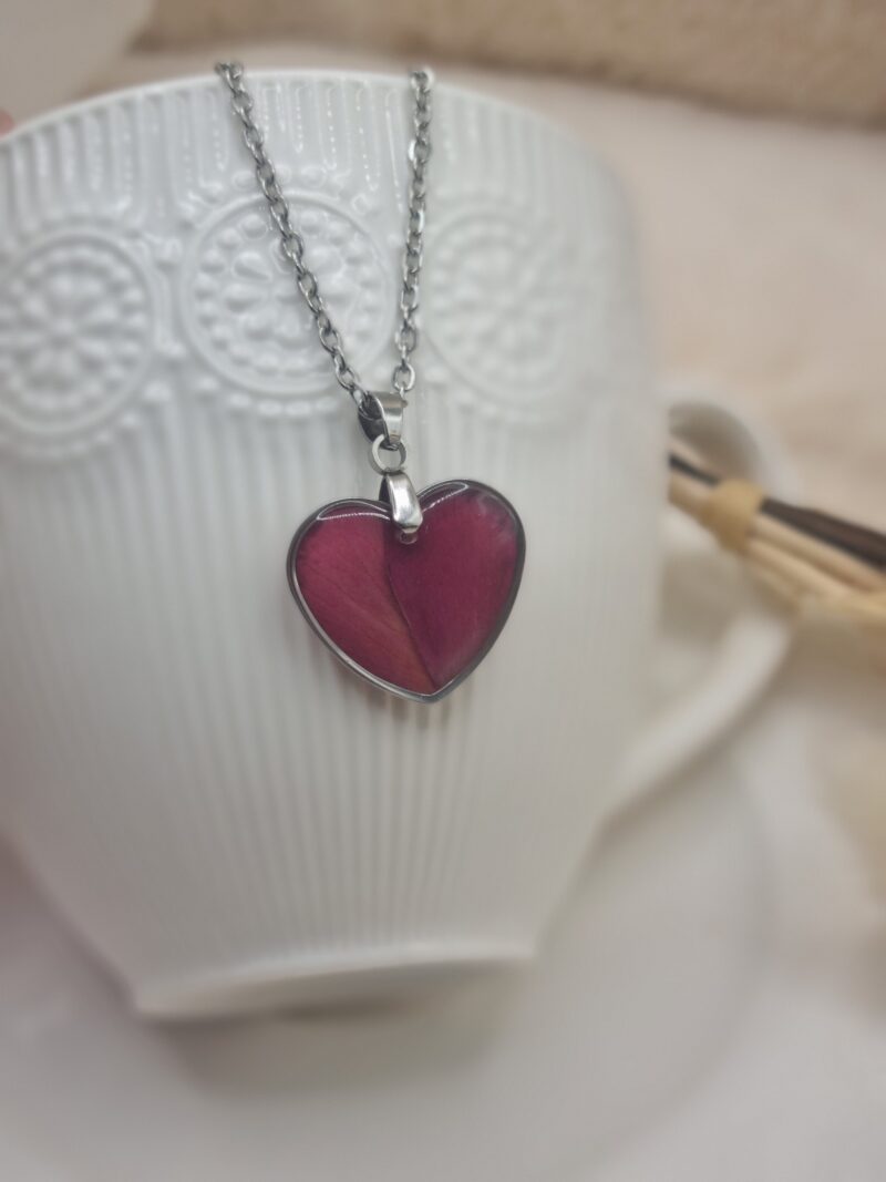 🌹  Pendentif Cœur Pétales de Roses 🌹 – Image 2
