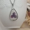 🌸 Collier Goutte « Fleur d’Hortensia » – Élégance Naturelle 🌸
