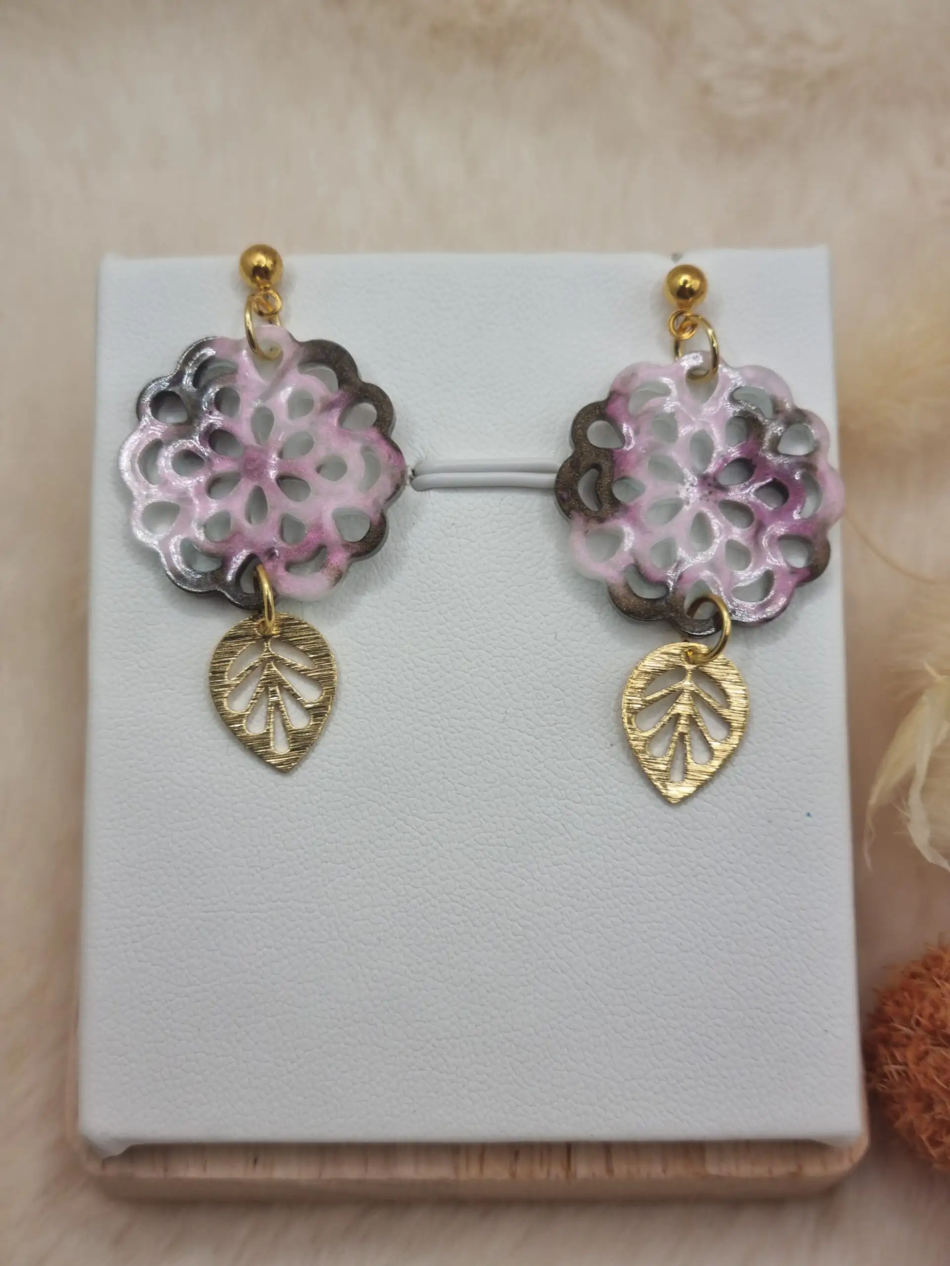 🌸 Fleur de Résine – Boucles d’oreilles légères et élégantes 🌸 – Image 3