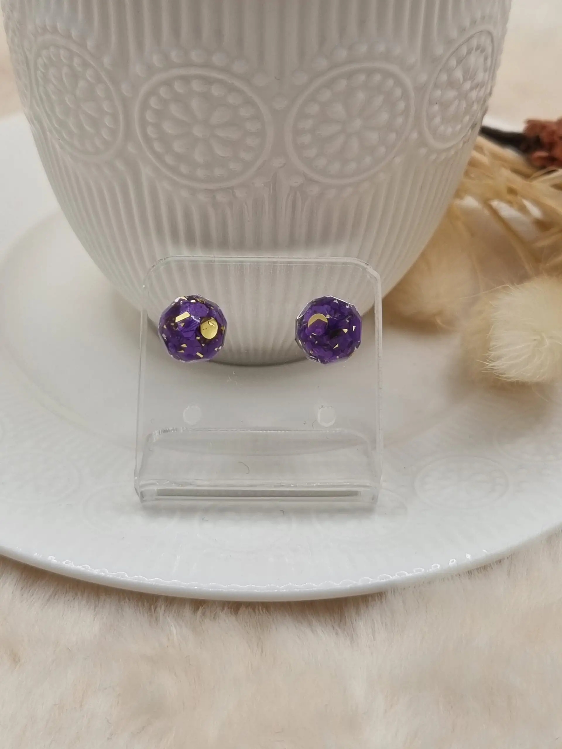🌟 Puces d’oreilles à facettes - Élégance discrète 💎