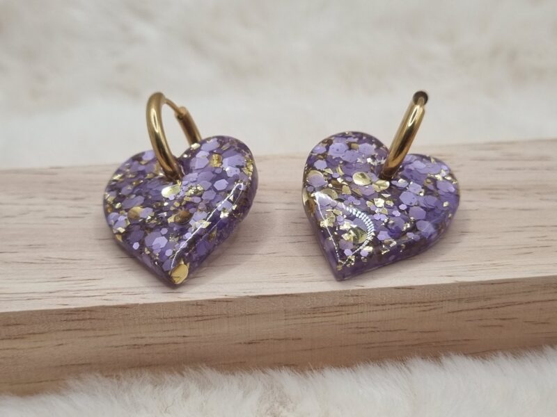 ✨ Créoles Interchangeables Grands Cœurs 💜 – Image 6