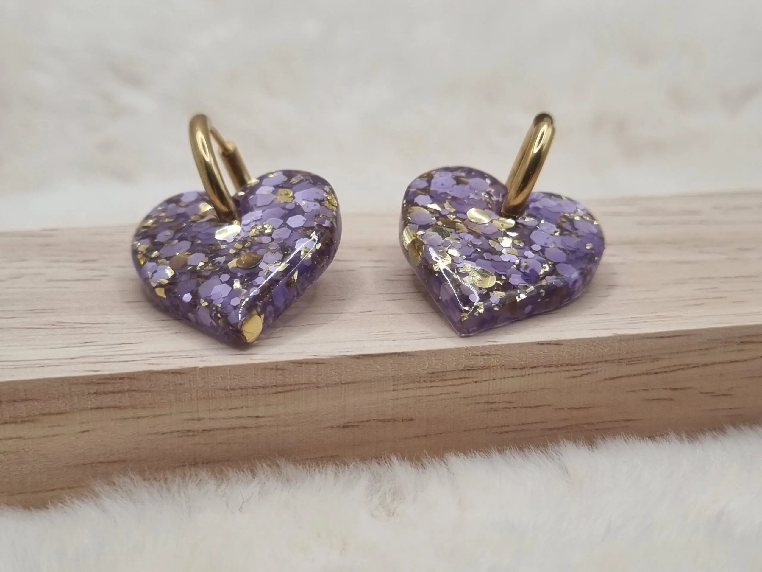 ✨ Créoles Interchangeables Grands Cœurs 💜 – Image 5