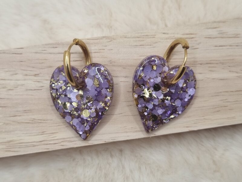 ✨ Créoles Interchangeables Grands Cœurs 💜 – Image 4