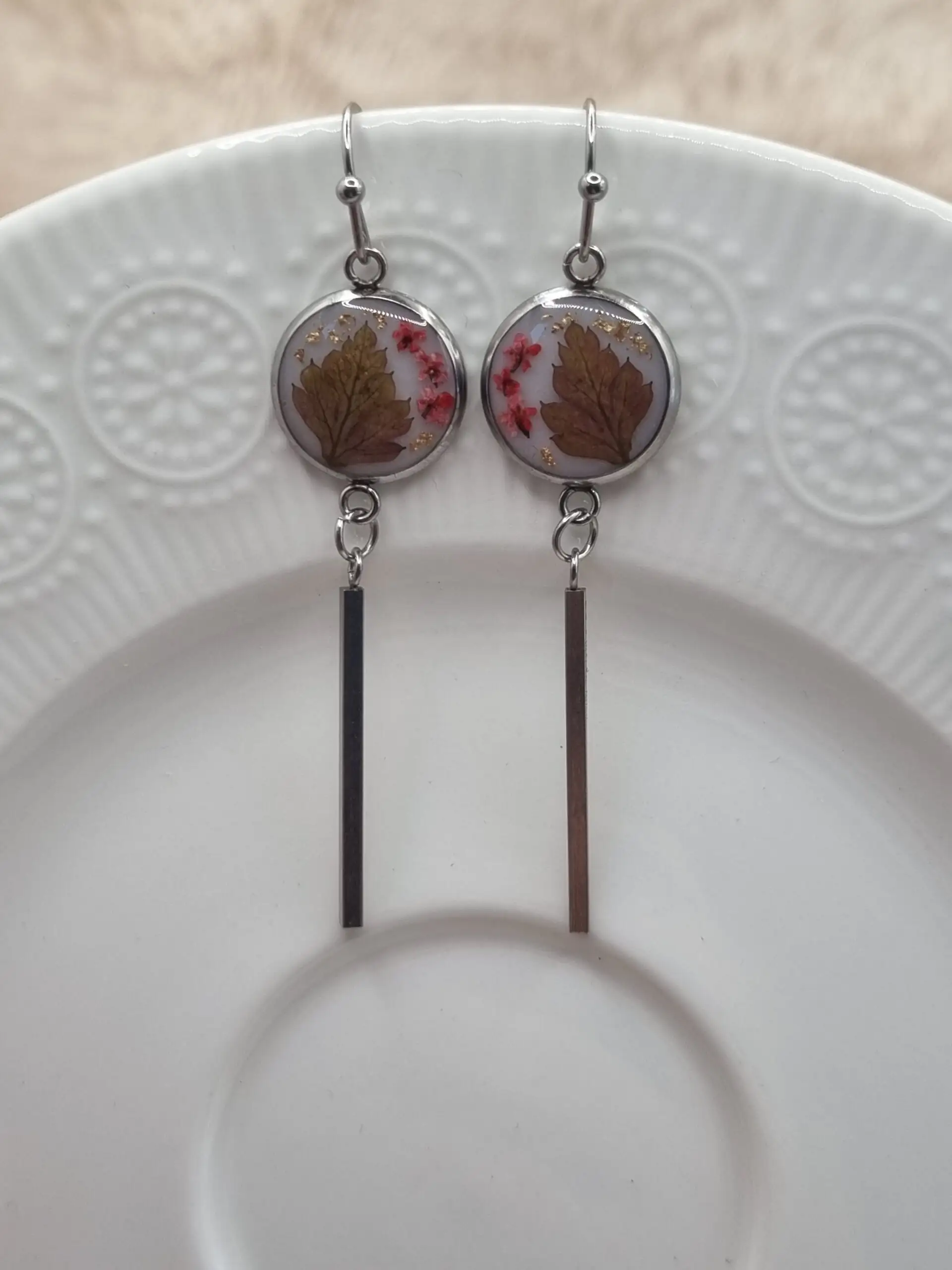 ✨ Boucles d'oreilles Cabochons Pendantes - L'élégance discrète à porter au quotidien ! ✨ – Image 2
