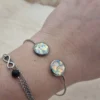 Bracelet réglable en Acier Inoxydable - Double Cabochons 🌟
