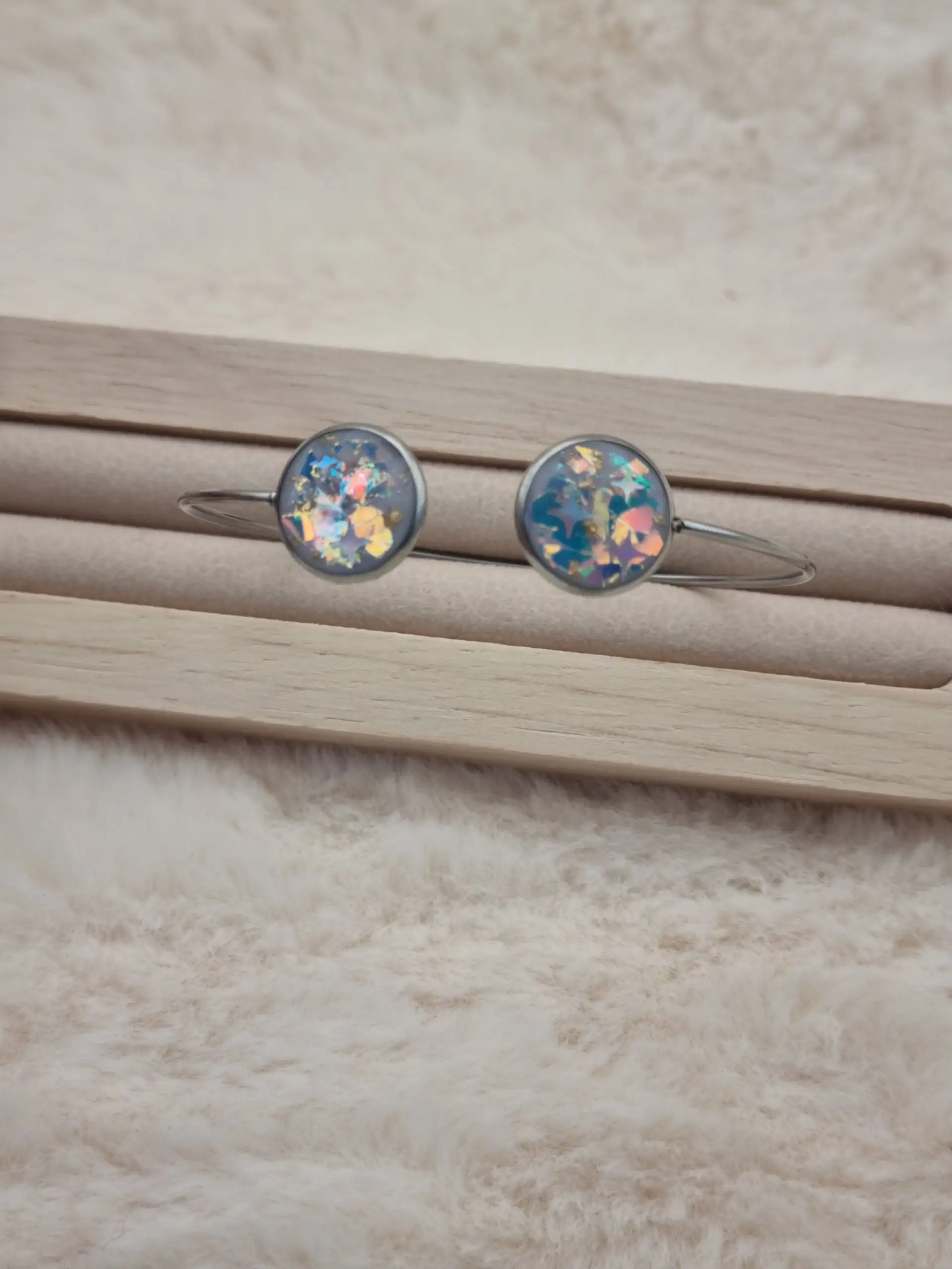 Bracelet réglable en Acier Inoxydable - Double Cabochons 🌟 – Image 2