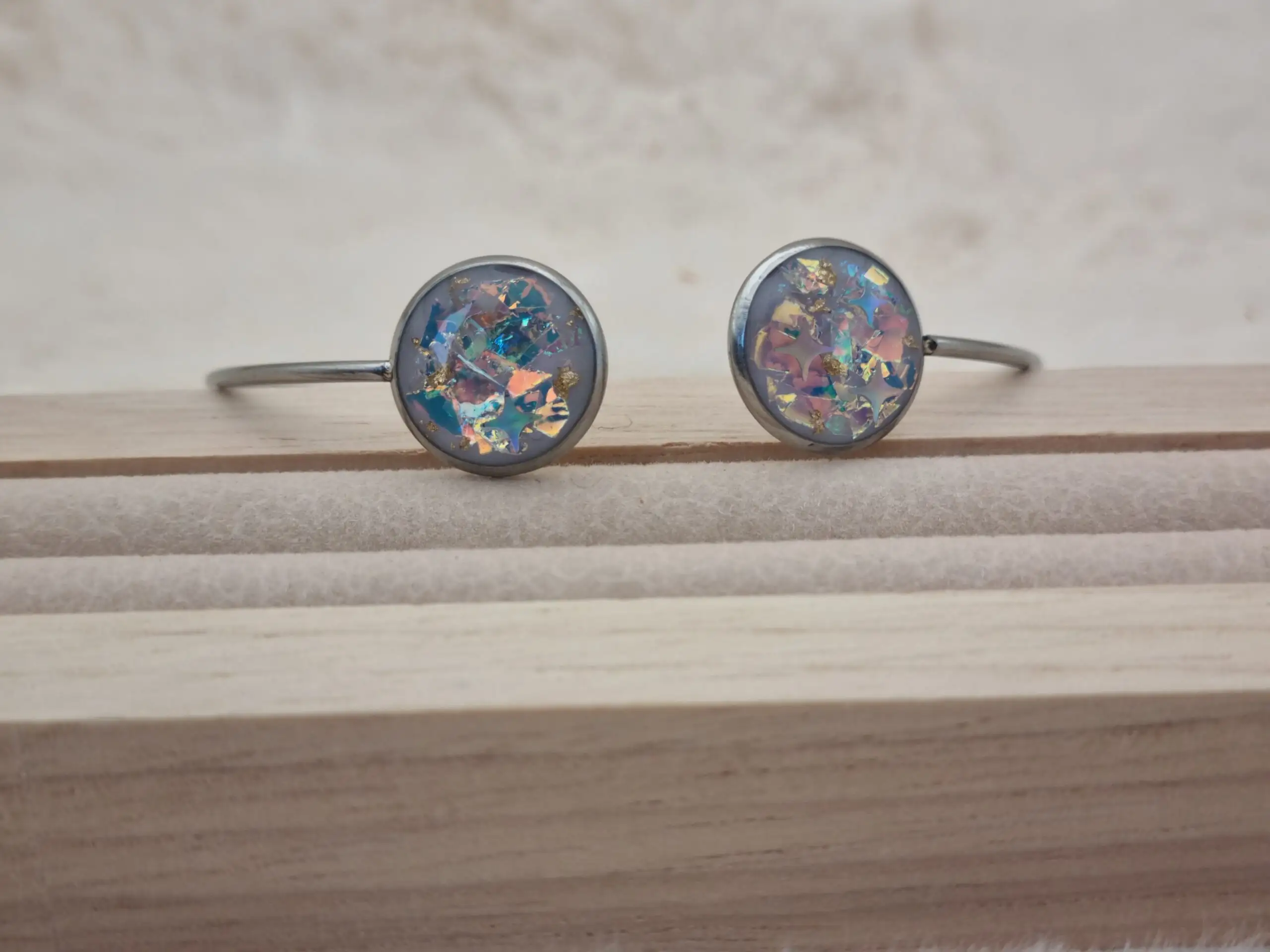 Bracelet réglable en Acier Inoxydable - Double Cabochons 🌟 – Image 3