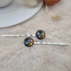 Épingle à cheveux élégante en résine - Petit Modèle cabochon x2- 🌸