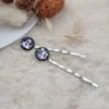 Épingle à cheveux élégante en résine - Petit Modèle cabochon x2- 🌸