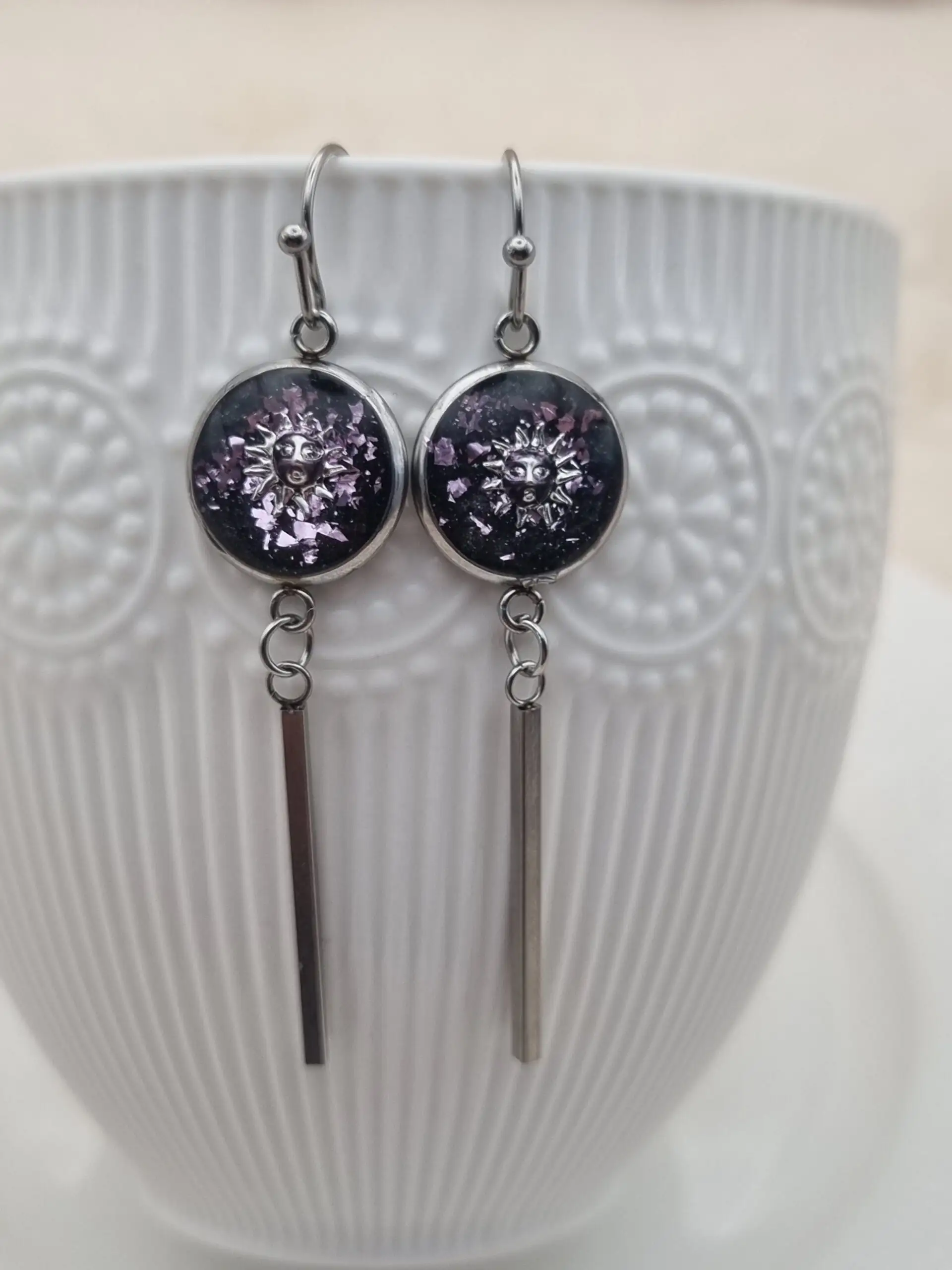 ✨ Boucles d'oreilles Cabochons Pendantes - L'élégance discrète à porter au quotidien ! ✨ – Image 4