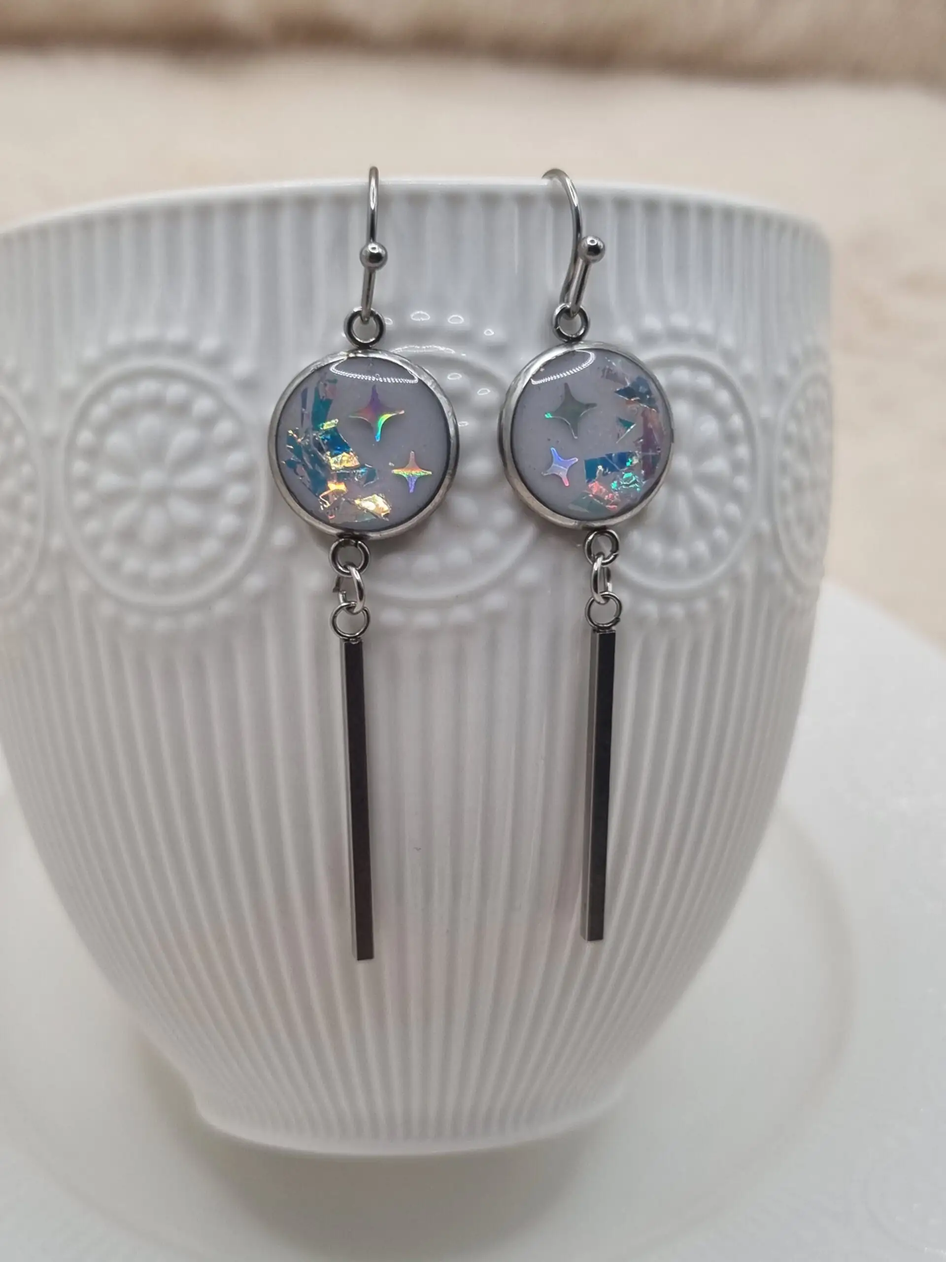 ✨ Boucles d'oreilles Cabochons Pendantes - L'élégance discrète à porter au quotidien ! ✨ – Image 3