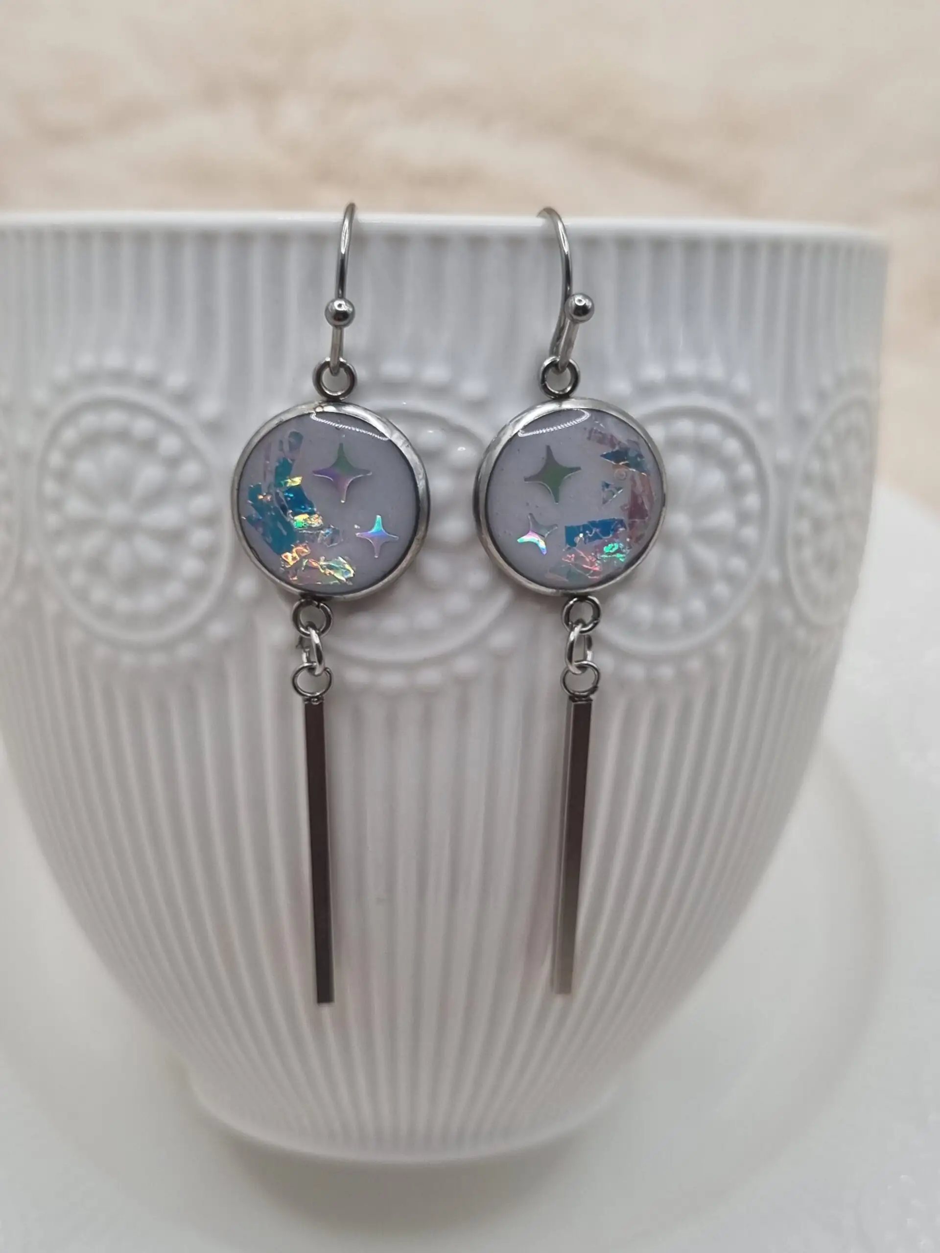 ✨ Boucles d'oreilles Cabochons Pendantes - L'élégance discrète à porter au quotidien ! ✨ – Image 4