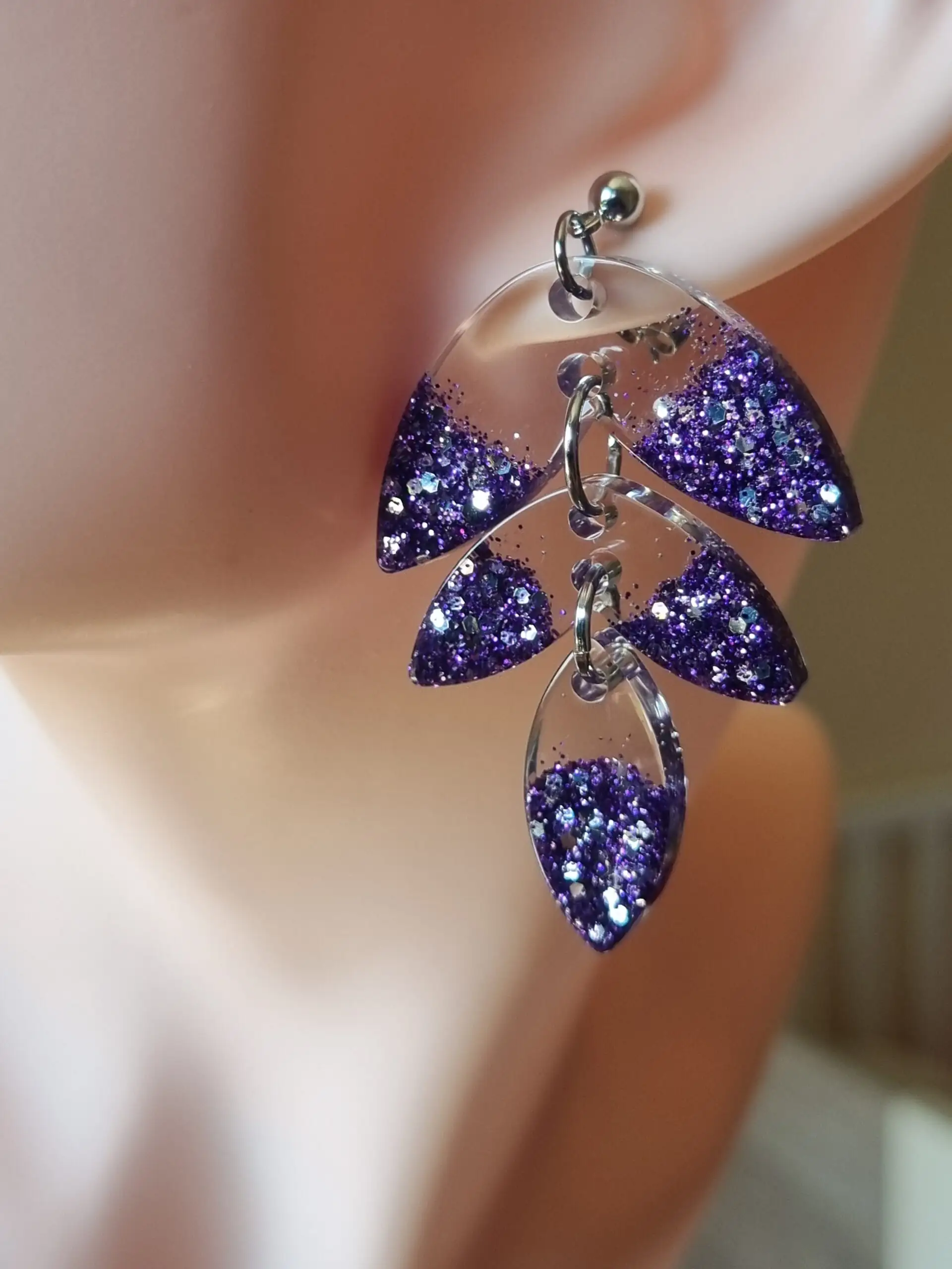 💫 Boucles d’oreilles pendantes articulées – L'élégance en mouvement ! 💫 – Image 4
