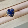 💎 Bague Cabochon Cœur "Lapis Lazuli" 💎