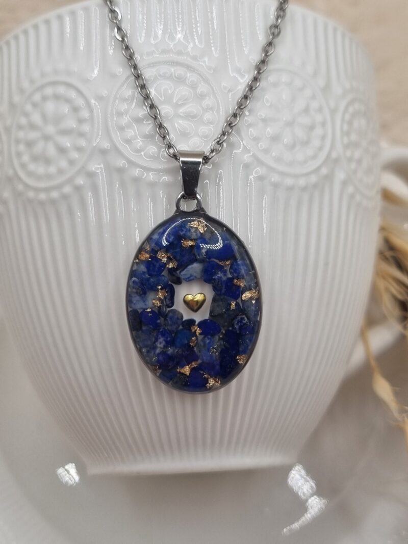 💎 Pendentif Ovale « Lapis Lazuli » – Sagesse et Confiance en Soi ✨ – Image 3