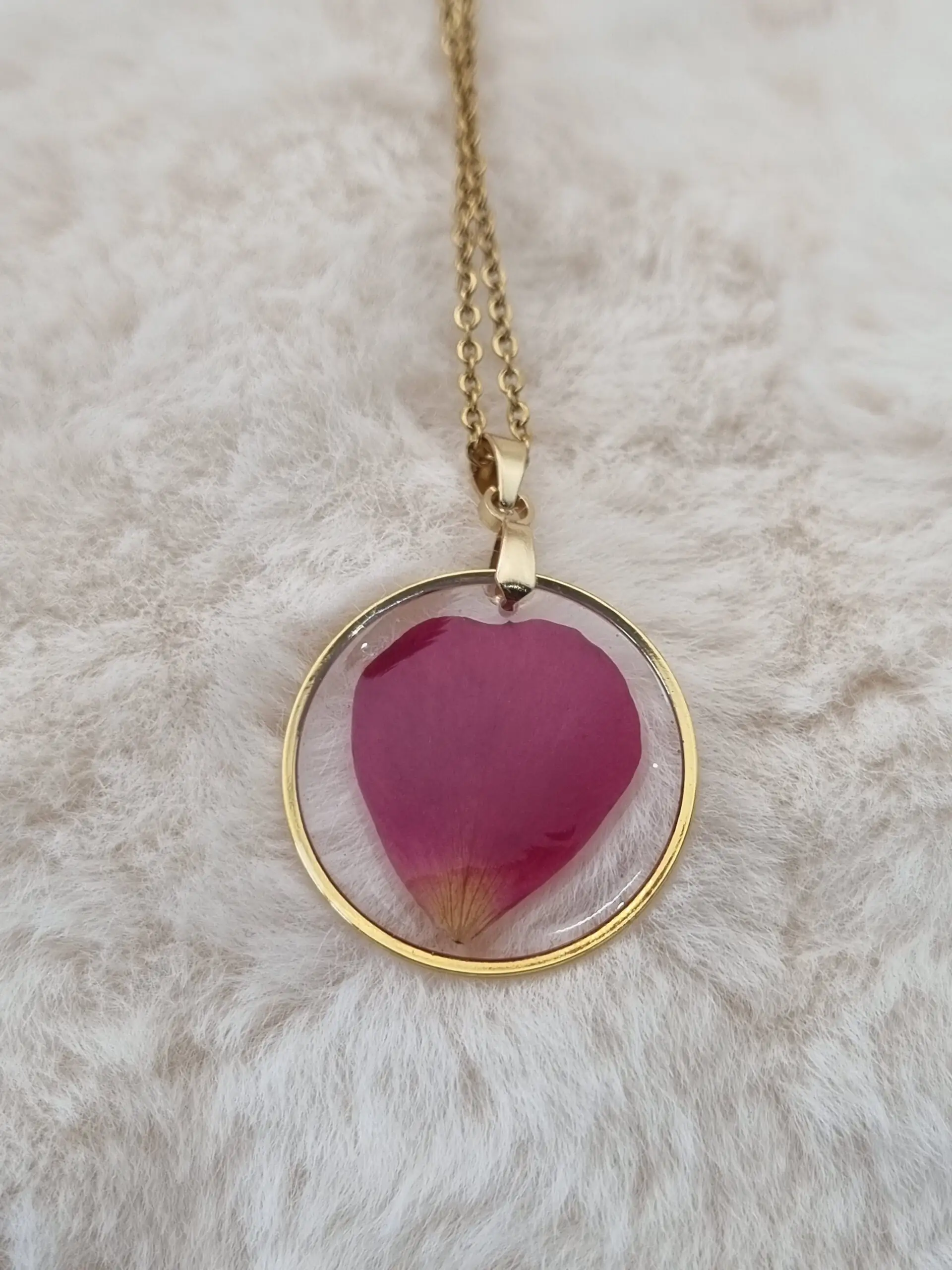 🌹 Pendentif Rond Pétale de Rose 🌹 – Image 2