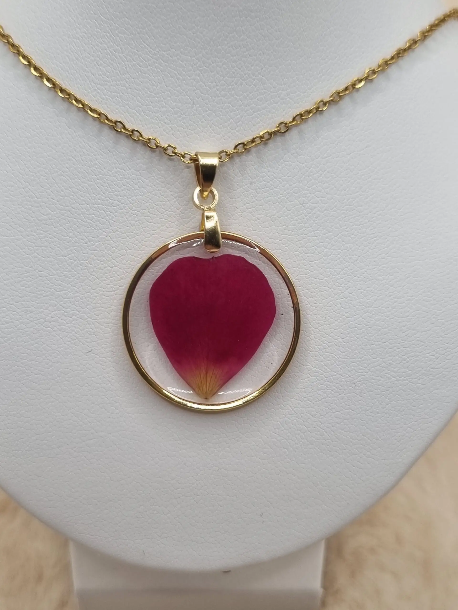 🌹 Pendentif Rond Pétale de Rose 🌹 – Image 3