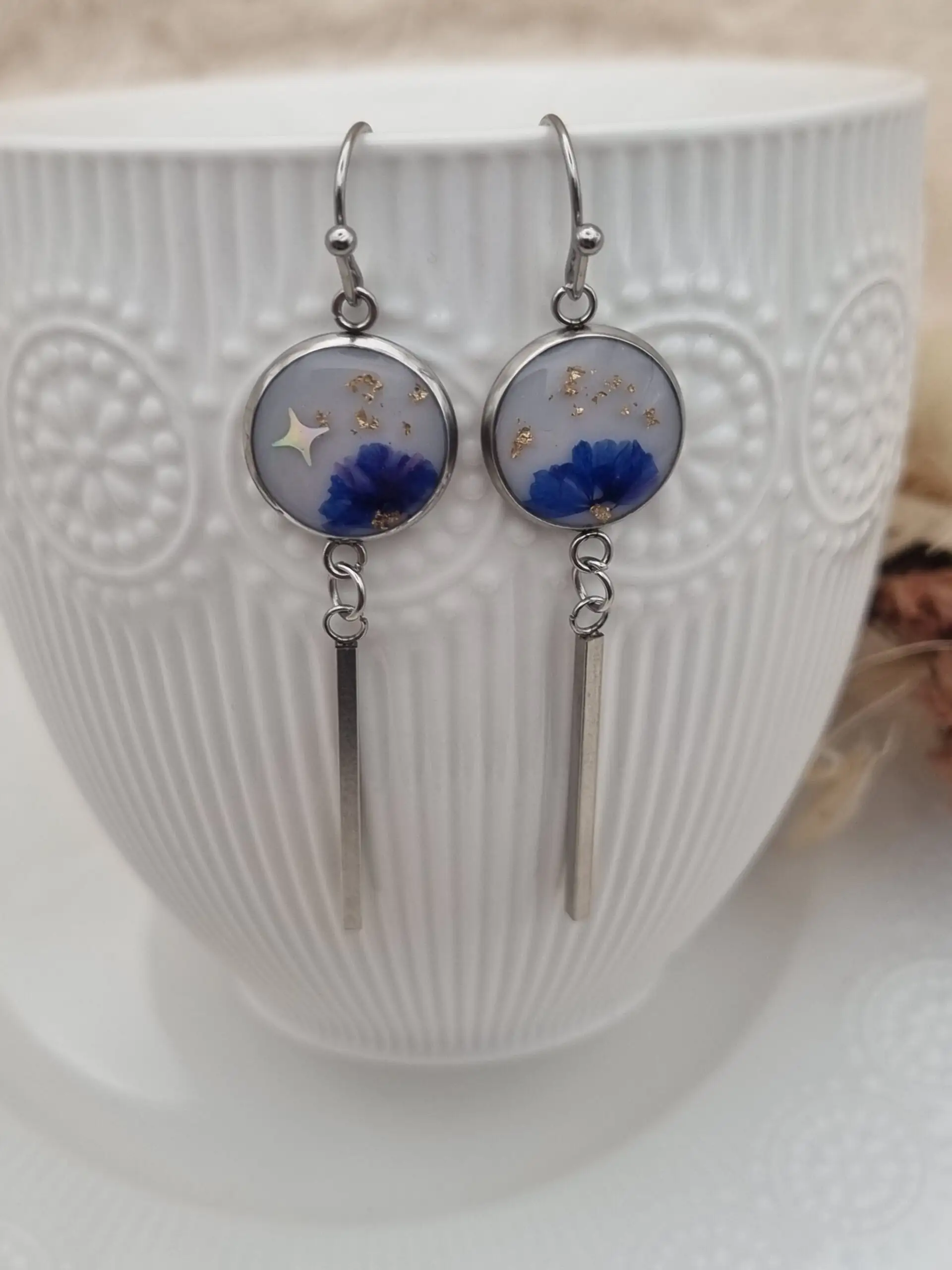 ✨ Boucles d'oreilles Cabochons Pendantes - L'élégance discrète à porter au quotidien ! ✨ – Image 2
