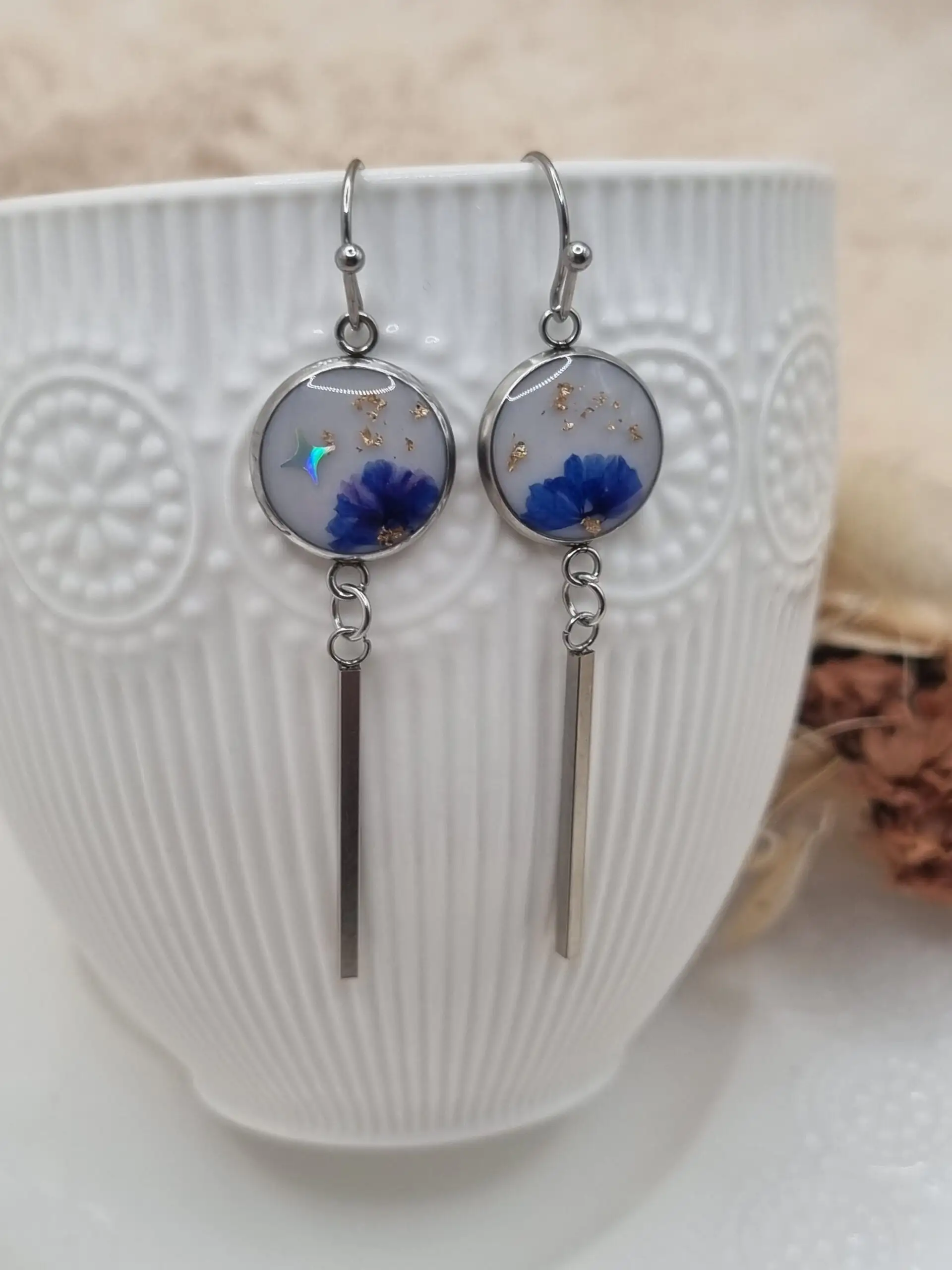 ✨ Boucles d'oreilles Cabochons Pendantes - L'élégance discrète à porter au quotidien ! ✨ – Image 4