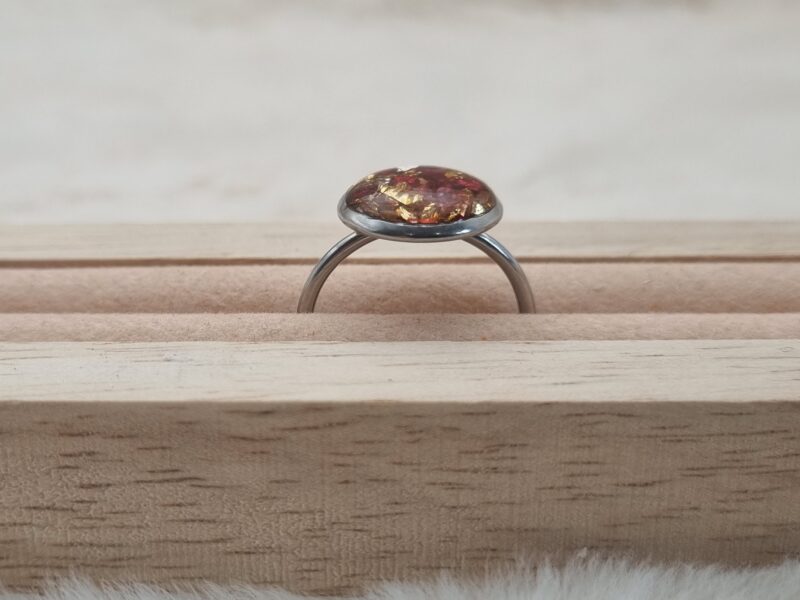✨ Bague Cabochon Réglable en Résine et Acier "éclats de verre" – Élégance Unique pour Vos Mains ! ✨ – Image 4