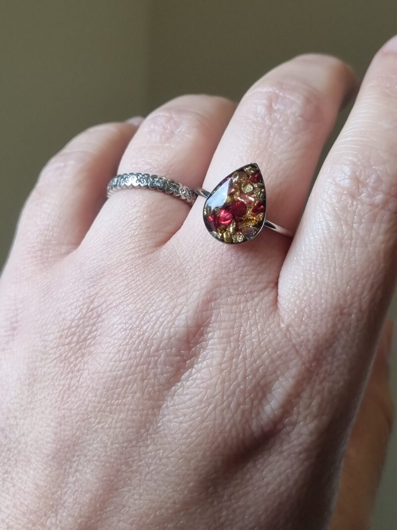 💧 Bague Cabochon Goutte d'eau "éclats de verre" 💎 – Image 2