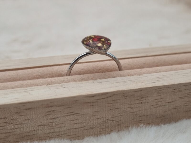 💧 Bague Cabochon Goutte d'eau "éclats de verre" 💎 – Image 3