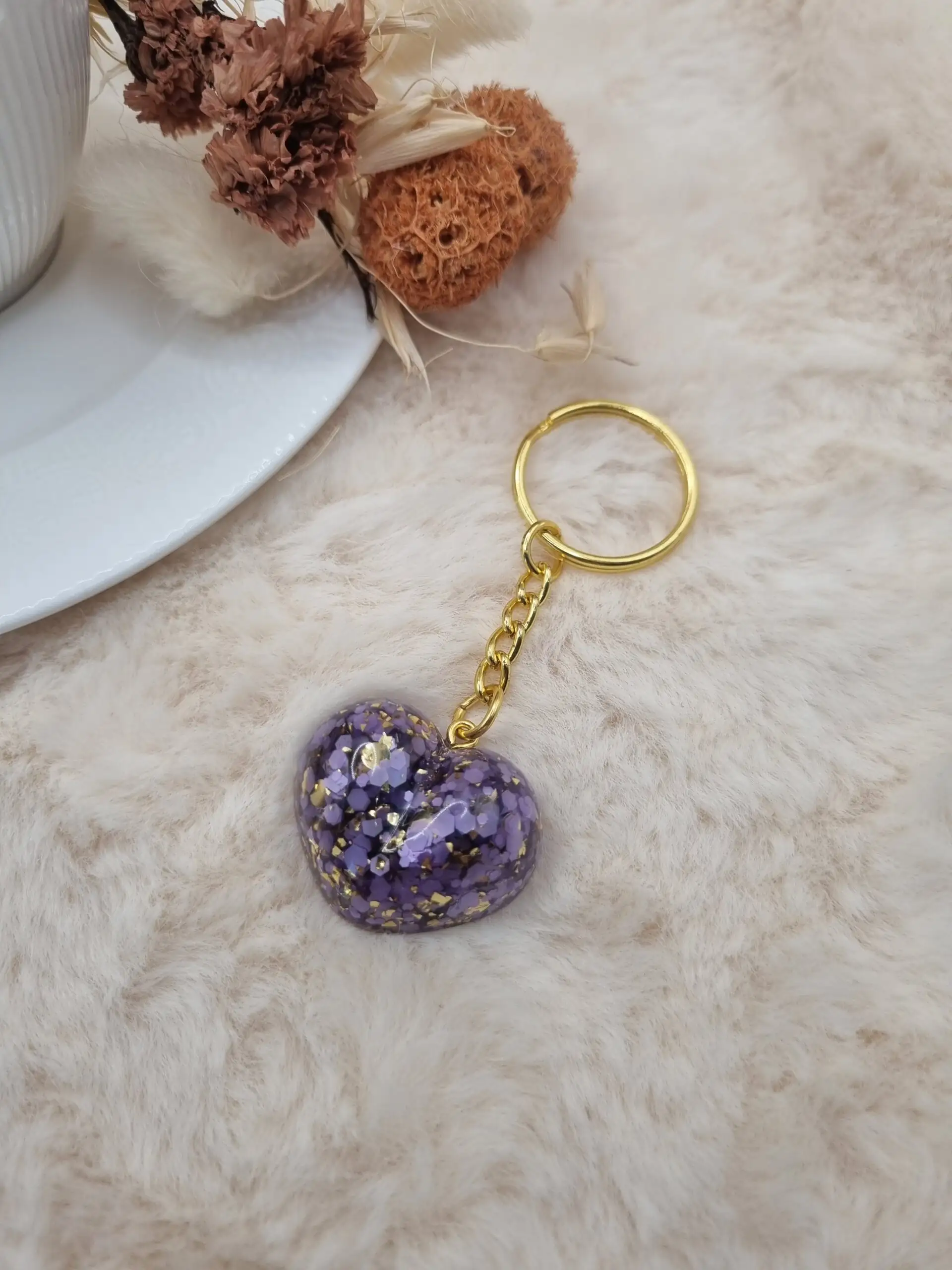 ❤️ Porte-Clé Cœur en Résine – Fait Main – Image 5