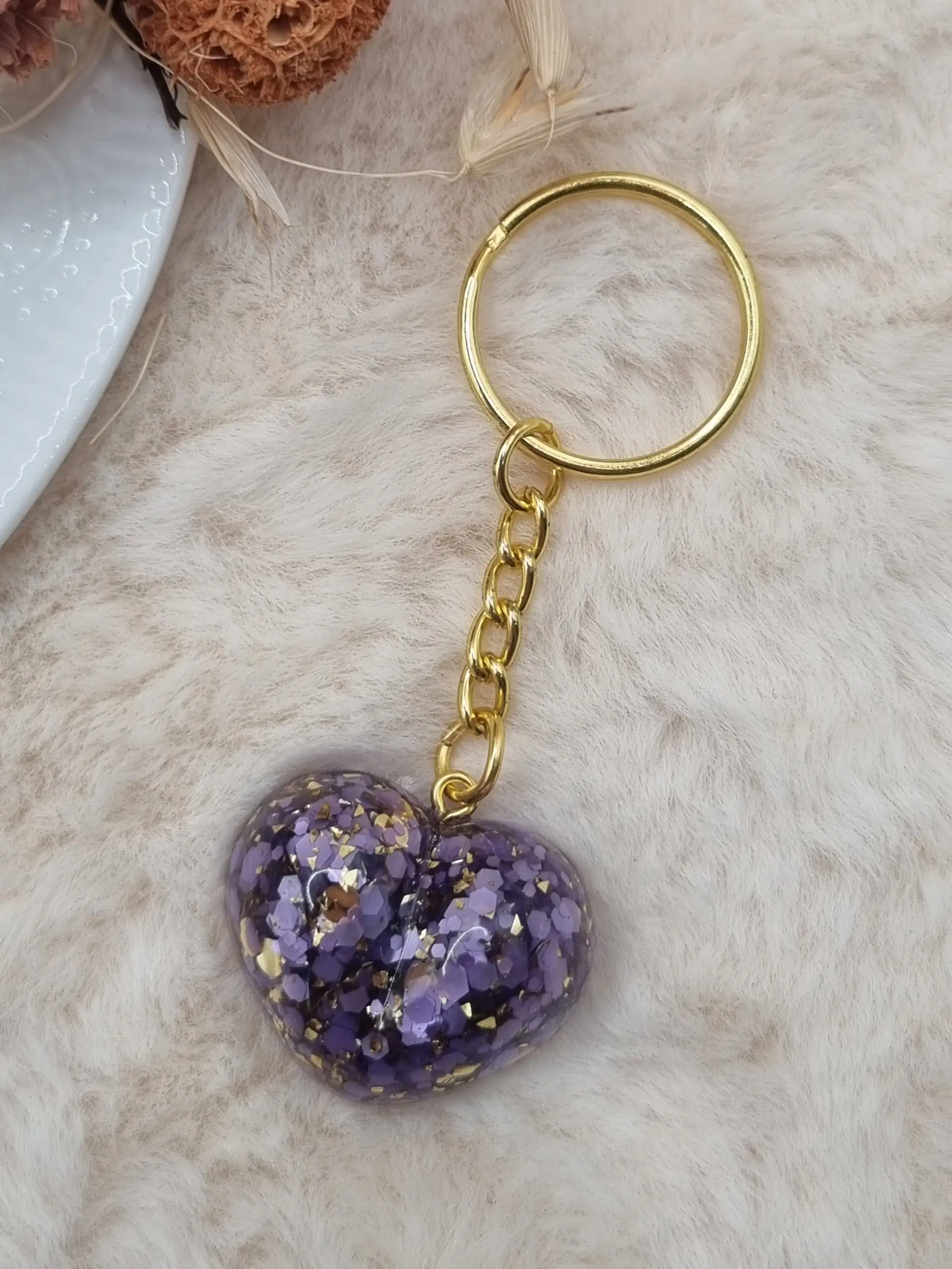 ❤️ Porte-Clé Cœur en Résine – Fait Main – Image 4