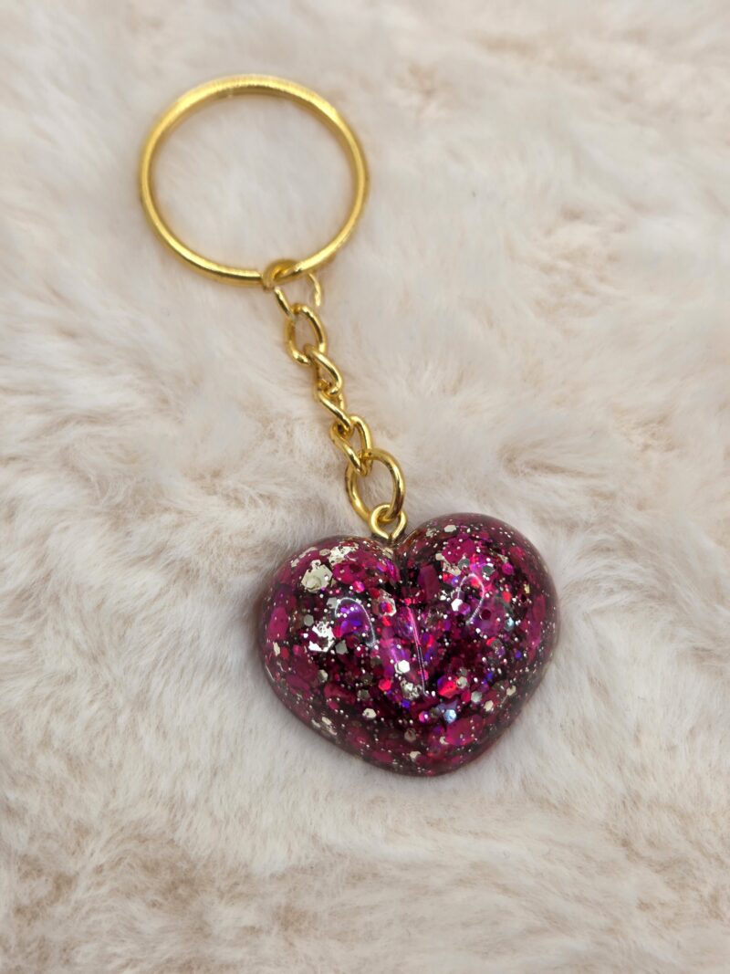 ❤️ Porte-Clé Cœur en Résine – Fait Main – Image 2