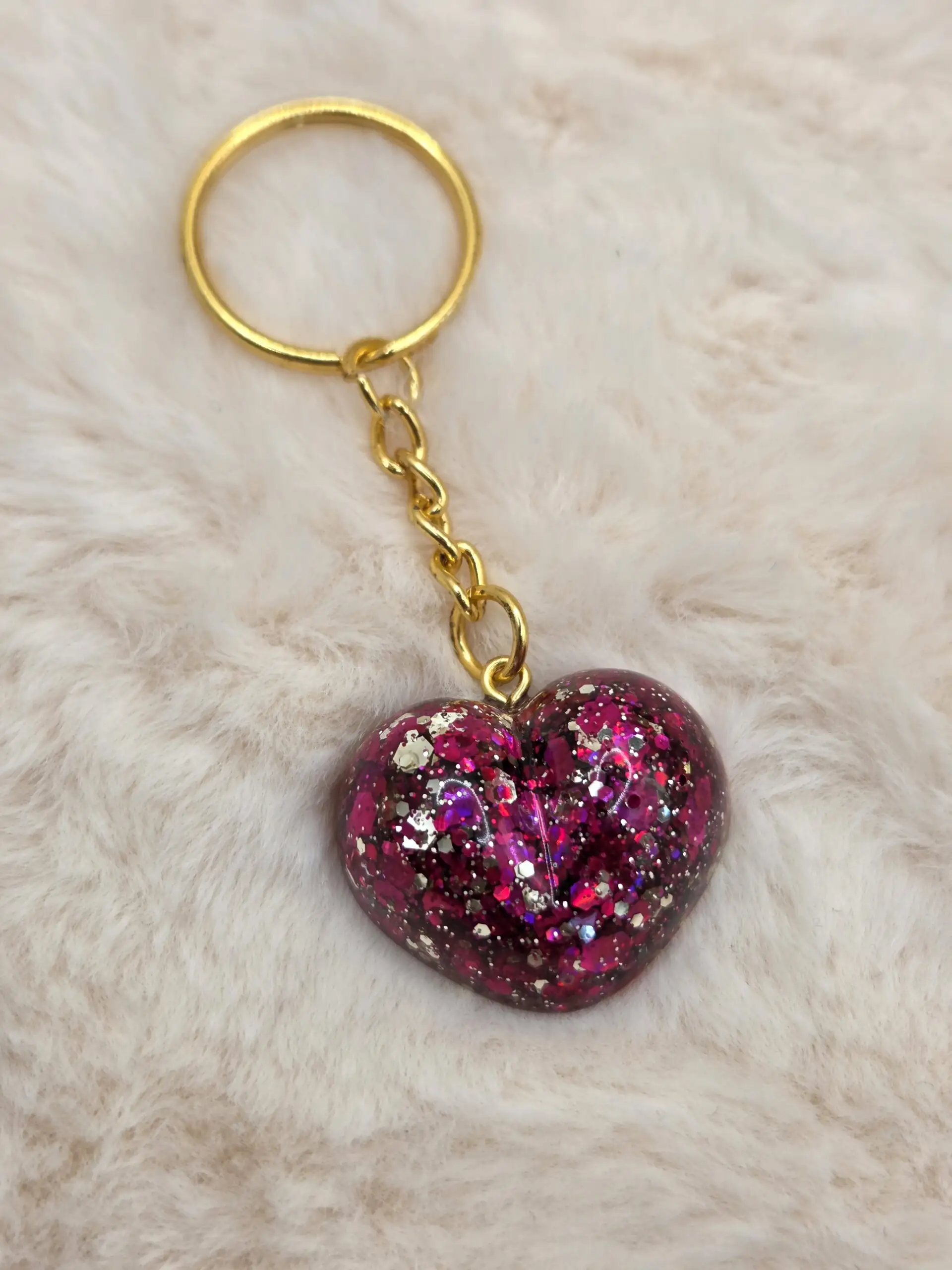 ❤️ Porte-Clé Cœur en Résine – Fait Main – Image 2