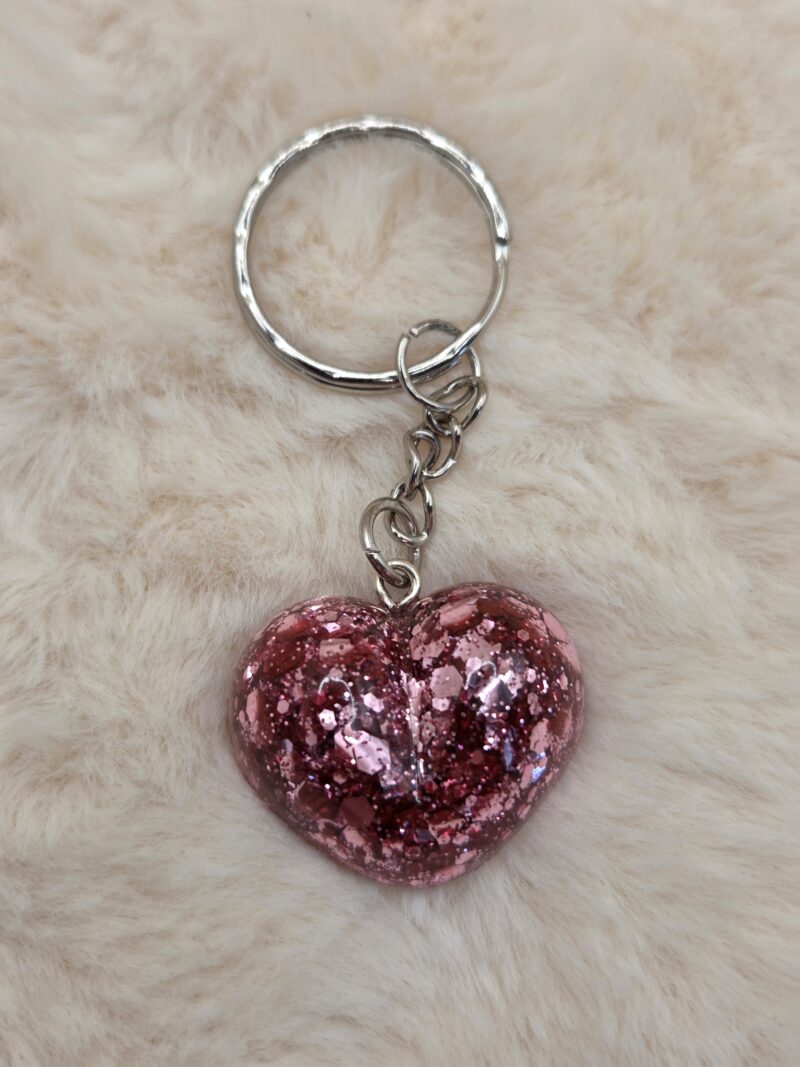 ❤️ Porte-Clé Cœur en Résine – Fait Main – Image 3