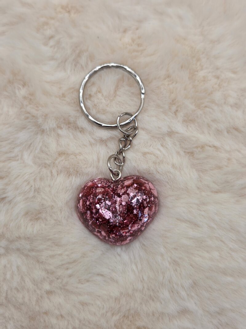 ❤️ Porte-Clé Cœur en Résine – Fait Main