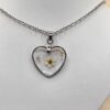 💖 Pendentif Cœur en Résine & Fleur de Spirée – Acier Inoxydable