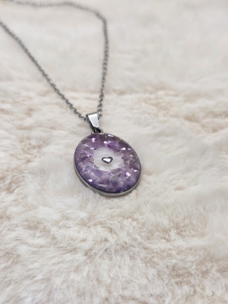 💎 Pendentif Ovale « Améthyste » – Sagesse et harmonie intérieure ✨ – Image 2