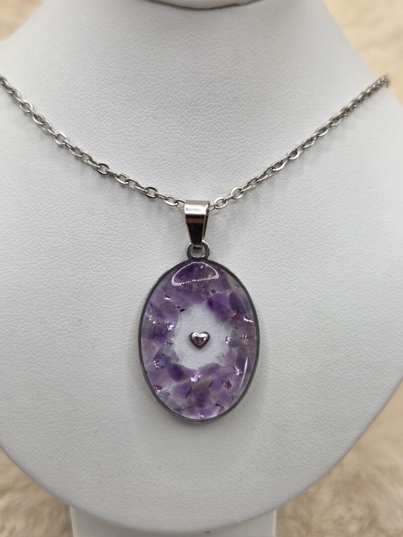 💎 Pendentif Ovale « Améthyste » – Sagesse et harmonie intérieure ✨ – Image 3